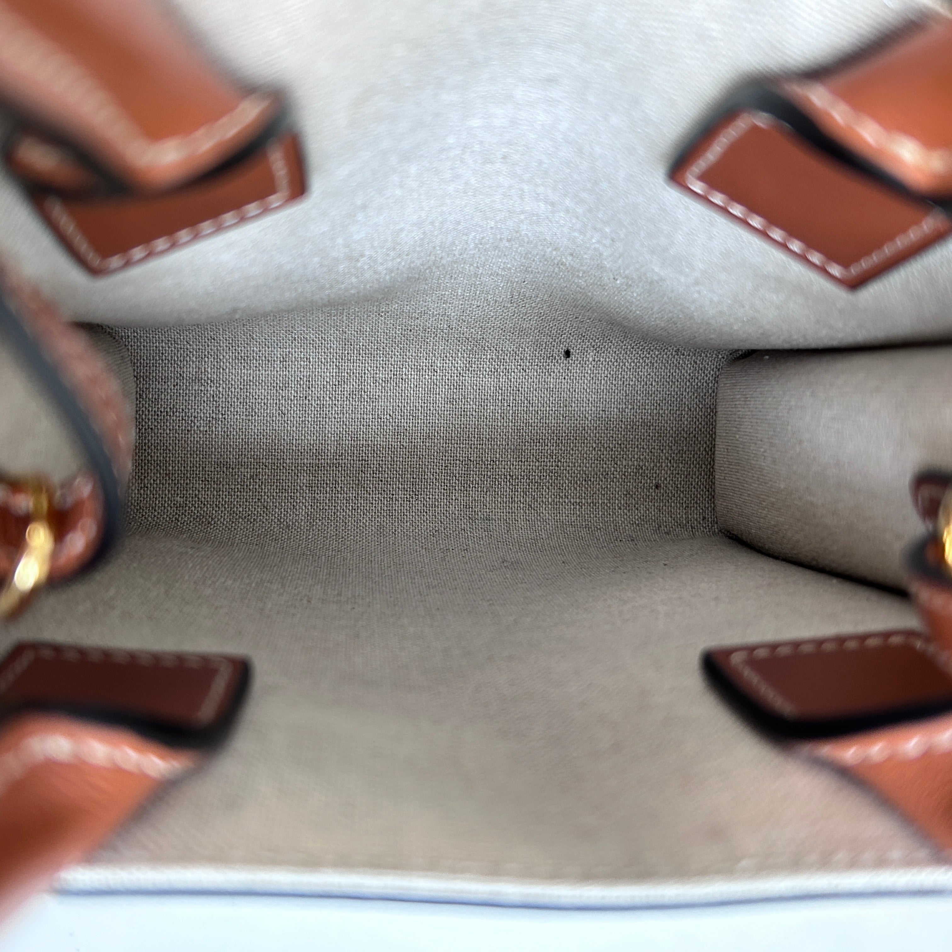 St. Tropez Vertical Canvas/Leather Mini Tote w/GHW