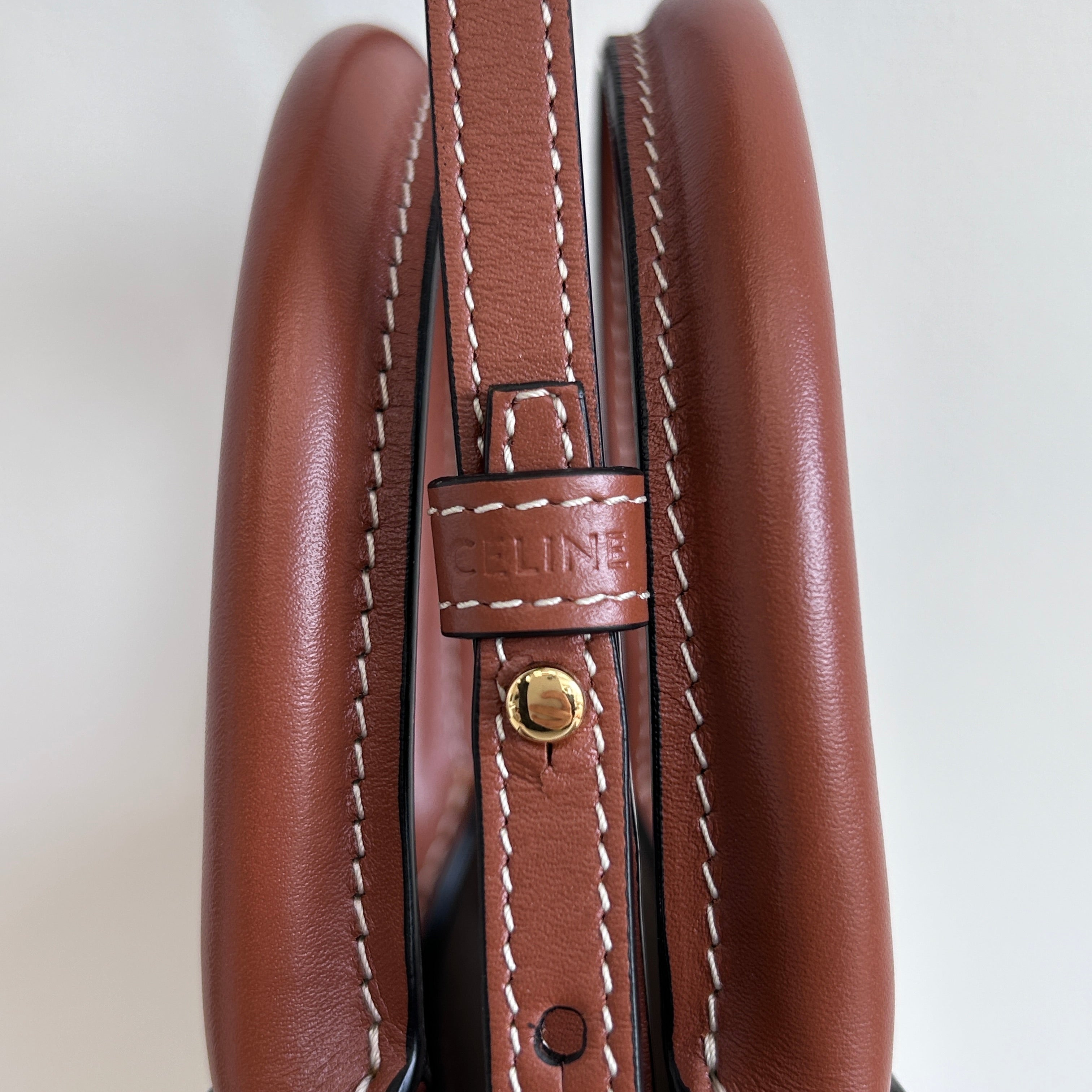 St. Tropez Vertical Canvas/Leather Mini Tote w/GHW