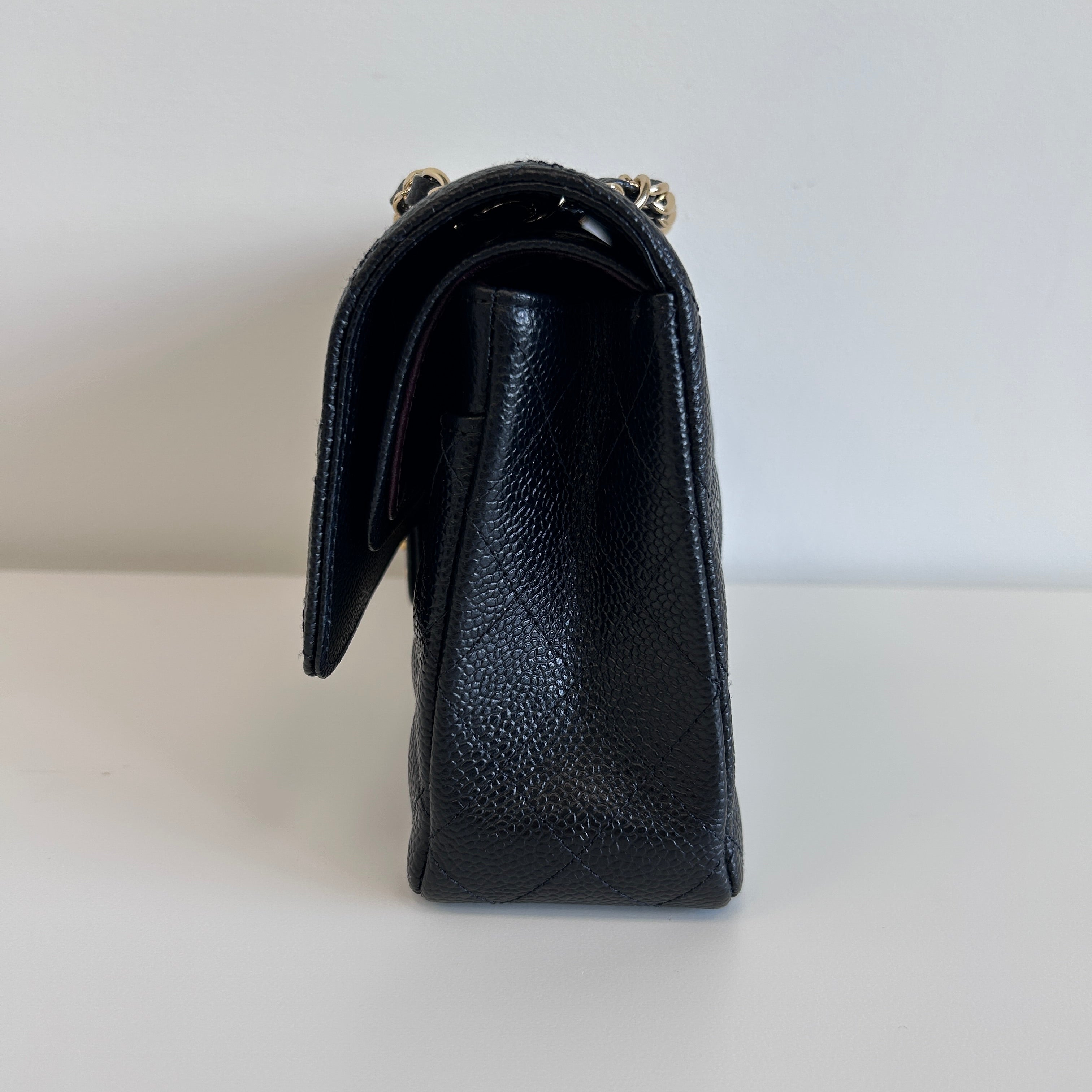 Black Caviar Classic Medium Double Flap Bag w/GHW