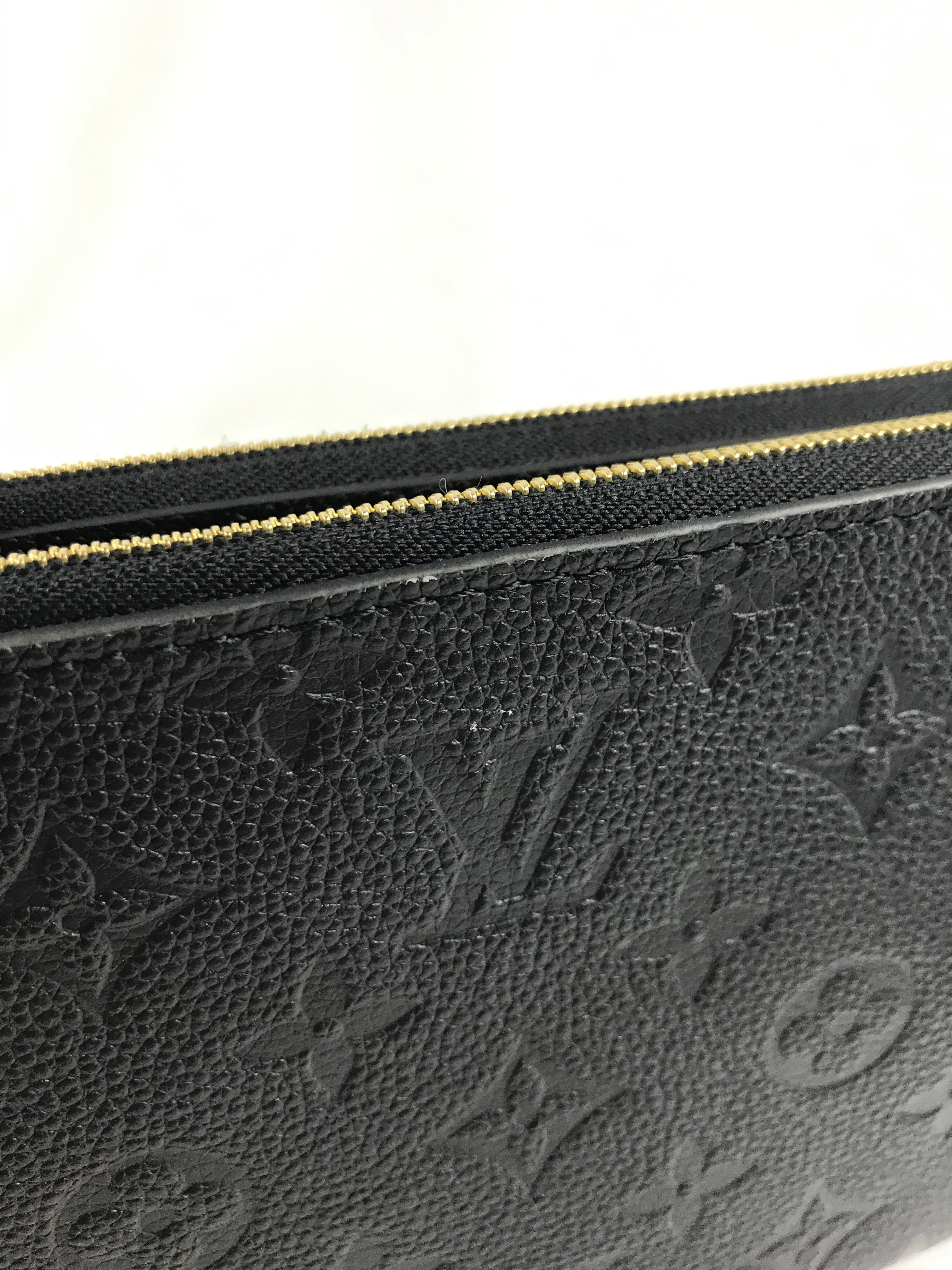 Black Monogram Empriente Leather Double Zip Pochette W/GHW