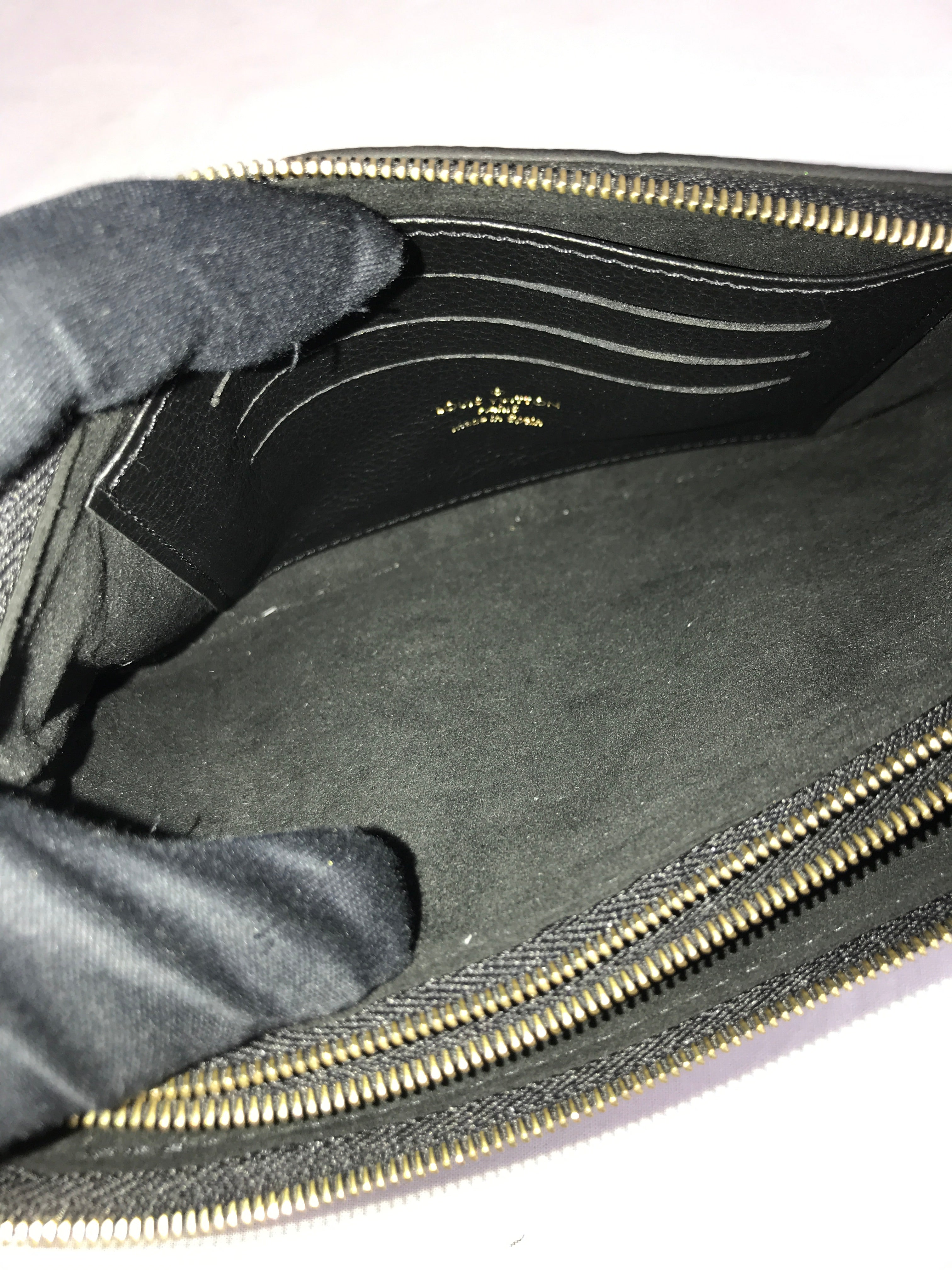 Black Monogram Empriente Leather Double Zip Pochette W/GHW