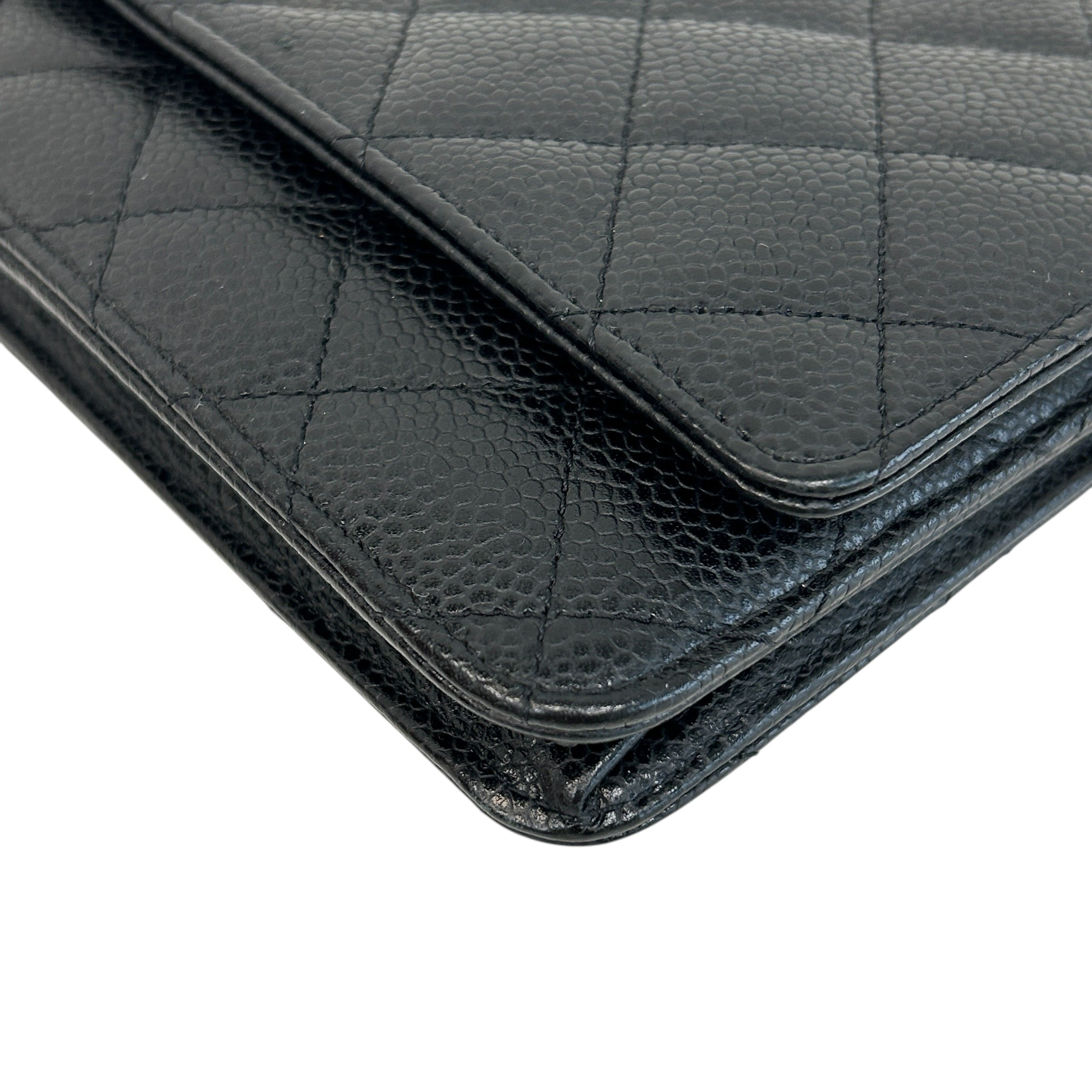 Black Caviar Quilted Classics Wallet On Chain WOC w/GHW