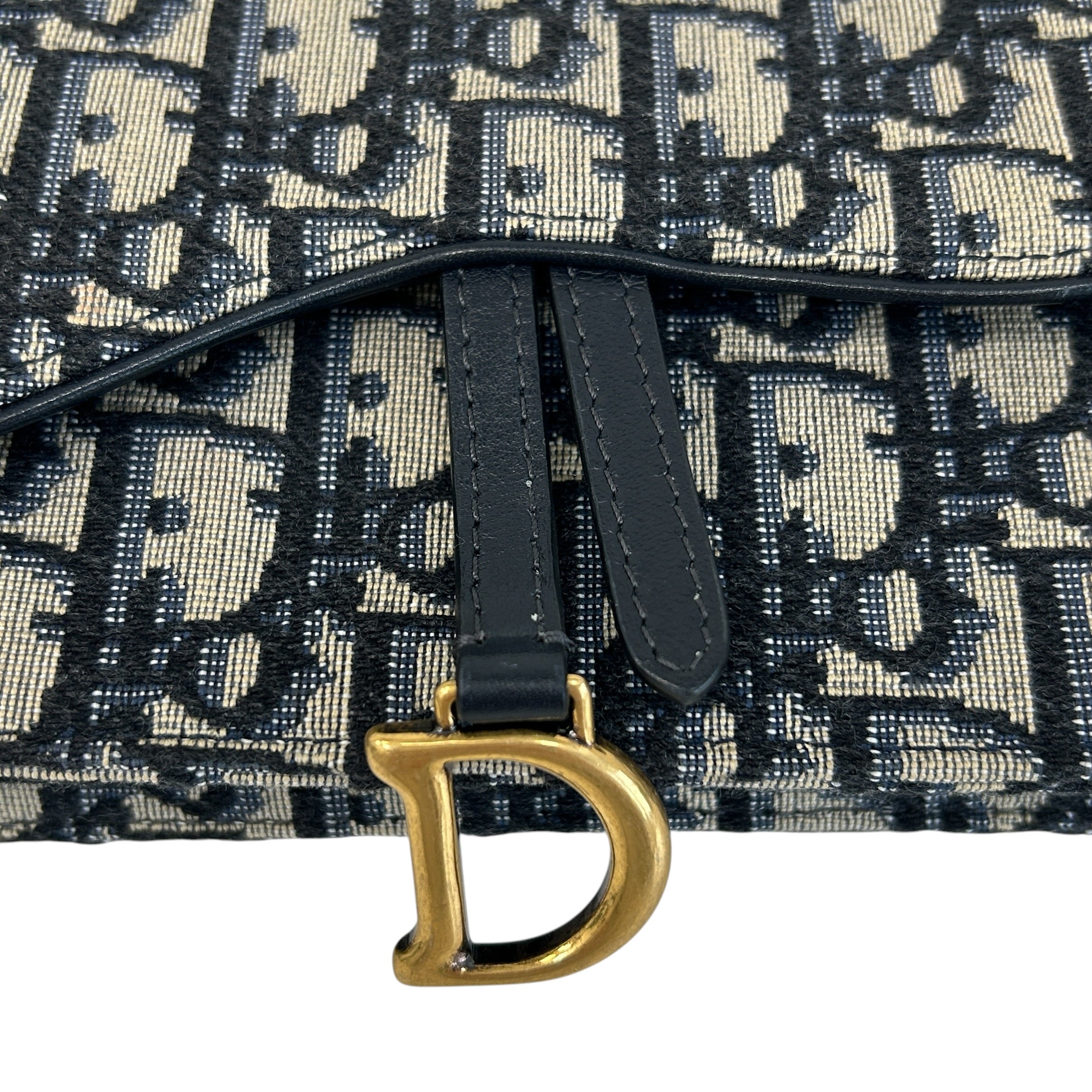 Blue Oblique Saddle Belt Bag w/GHW