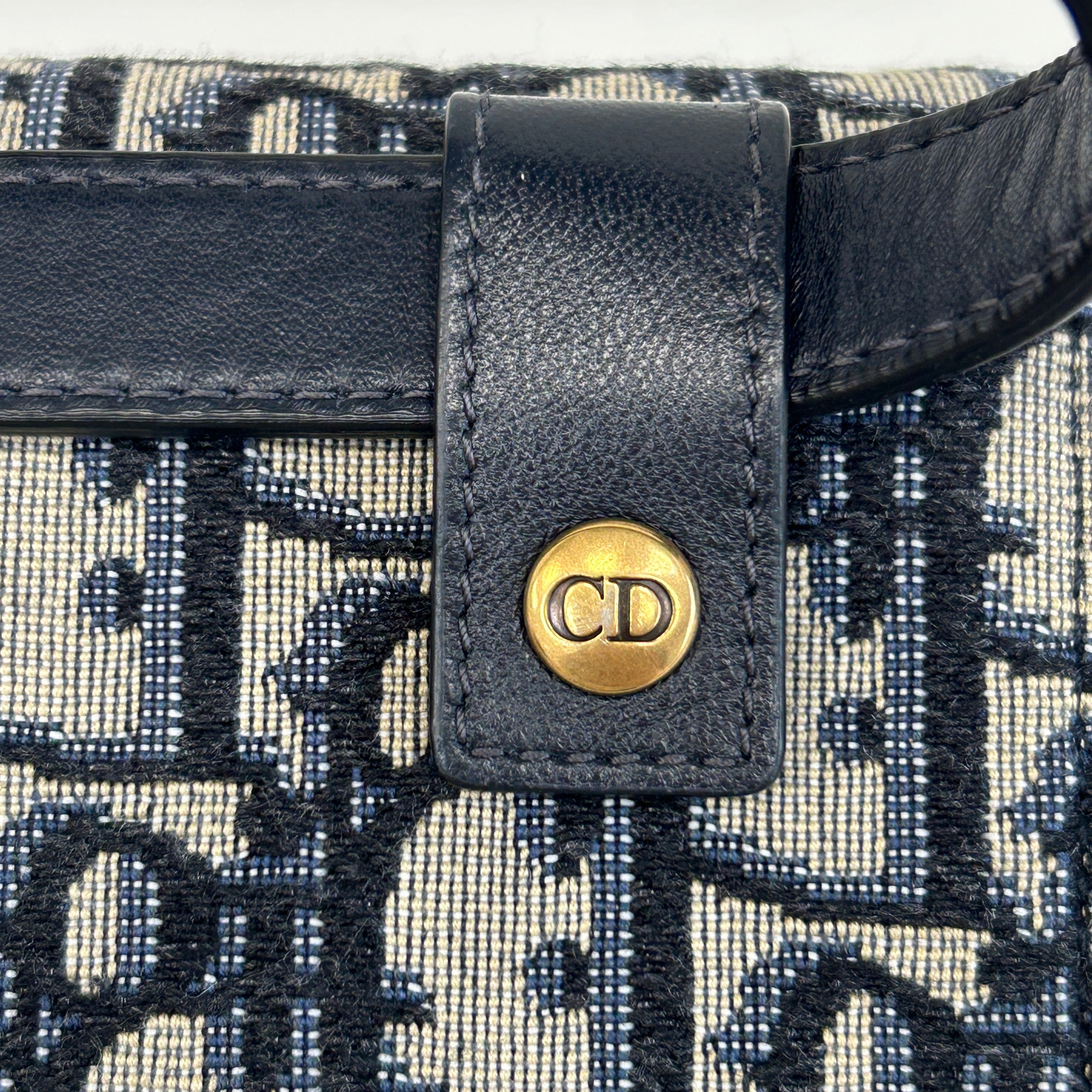 Blue Oblique Saddle Belt Bag w/GHW
