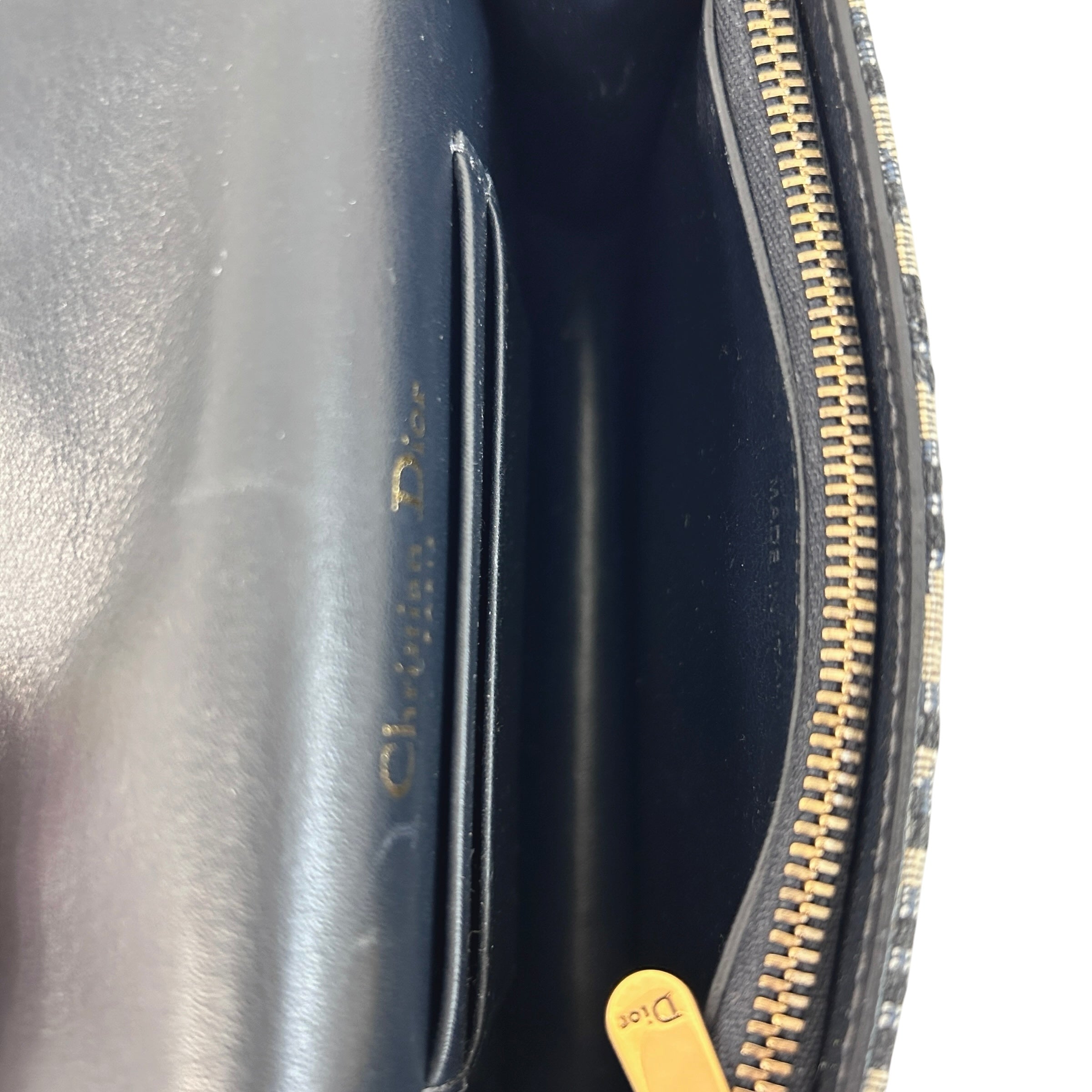Blue Oblique Saddle Belt Bag w/GHW