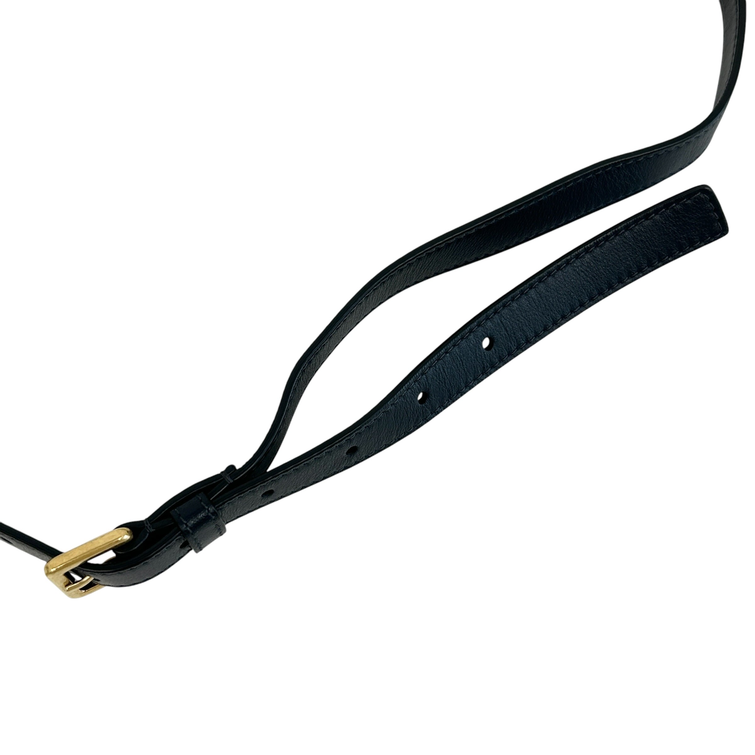Blue Oblique Saddle Belt Bag w/GHW
