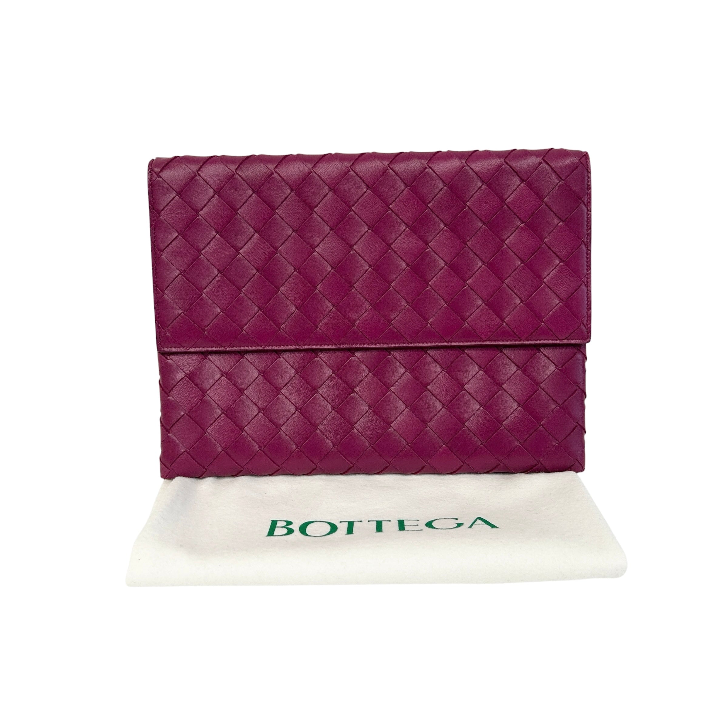 Purple Nappa Intrecciato Flap Pouch