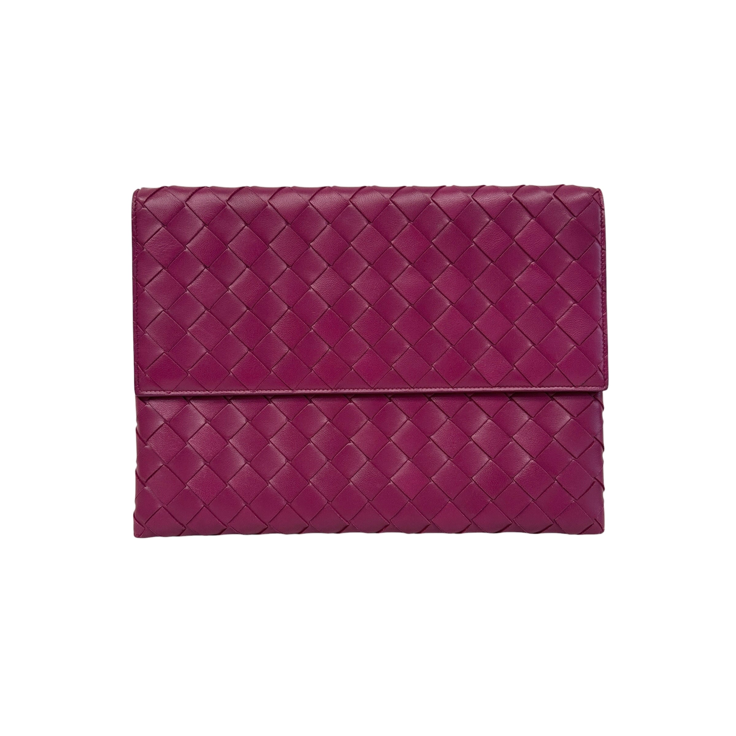 Purple Nappa Intrecciato Flap Pouch