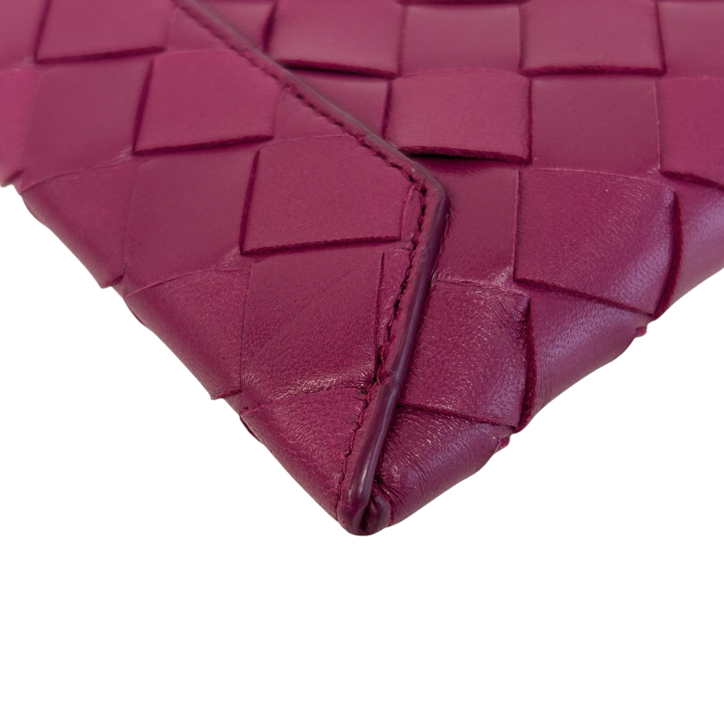 Purple Nappa Intrecciato Flap Pouch