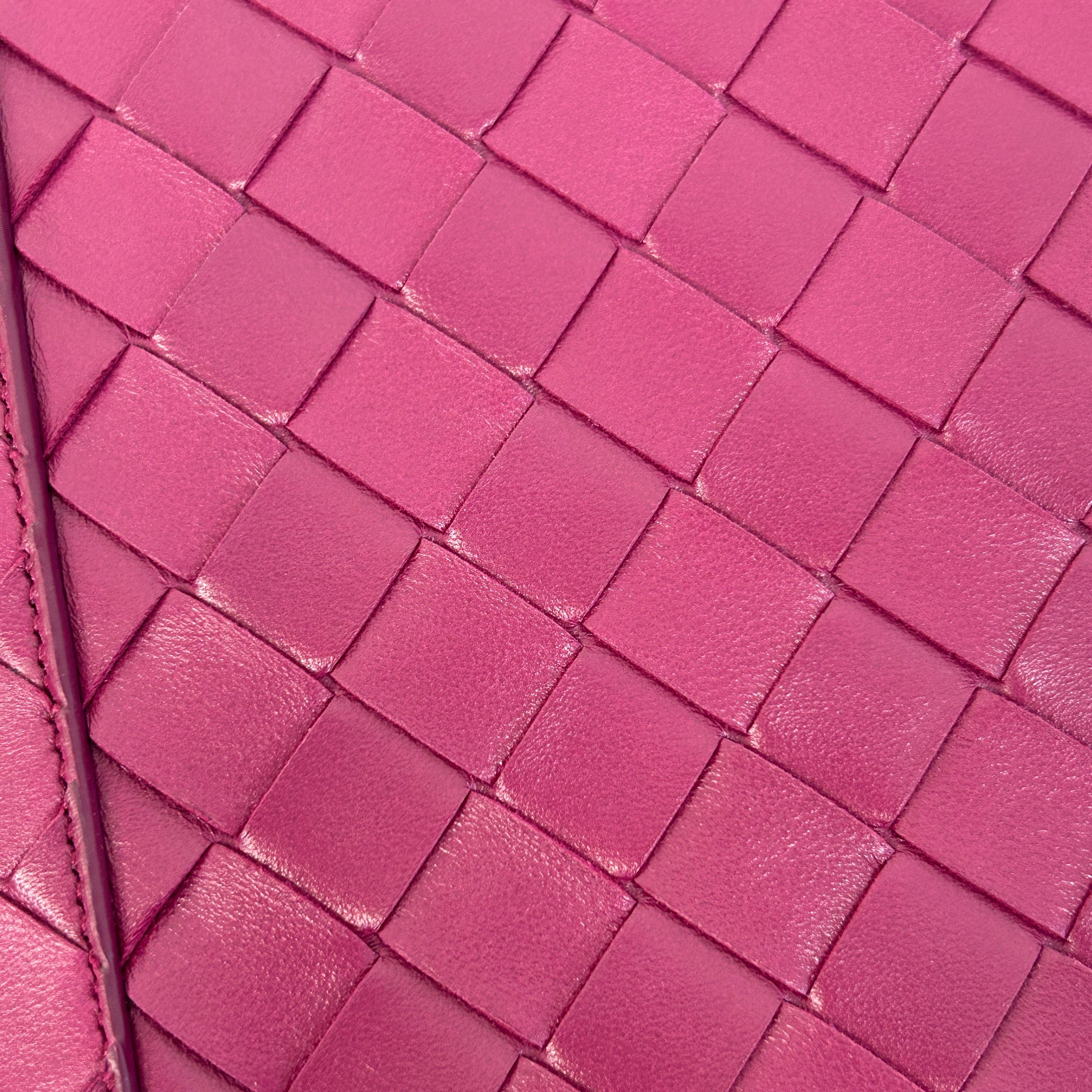 Purple Nappa Intrecciato Flap Pouch