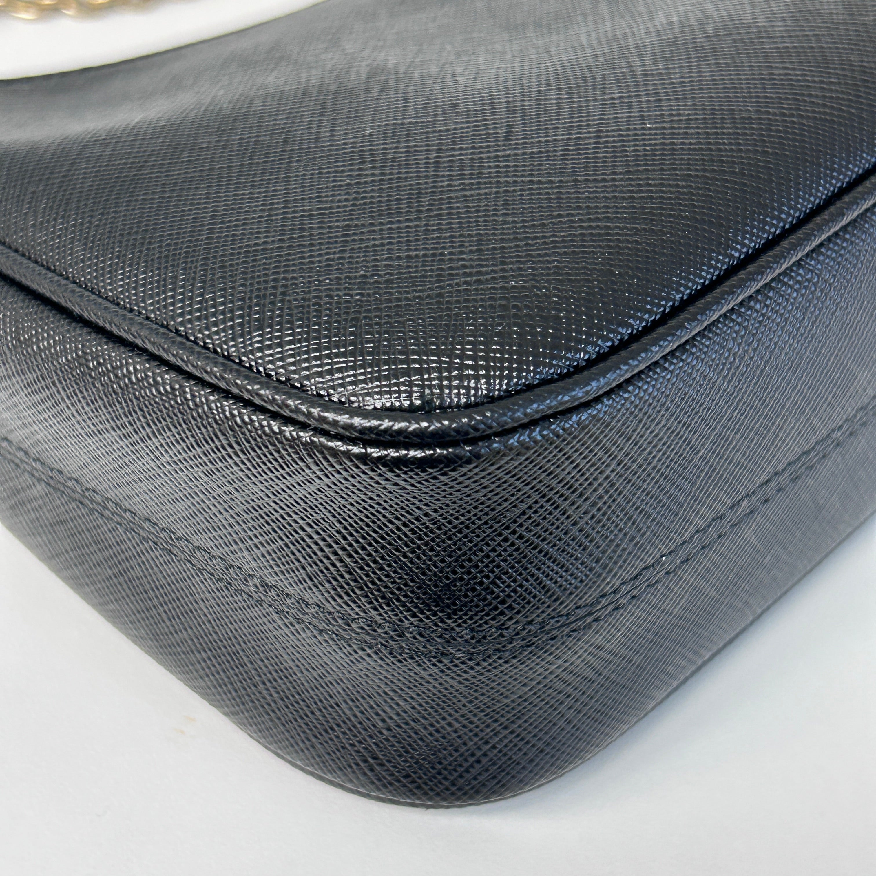 Re-Edition 2005 Black Saffiano Leather Bag w/GHW