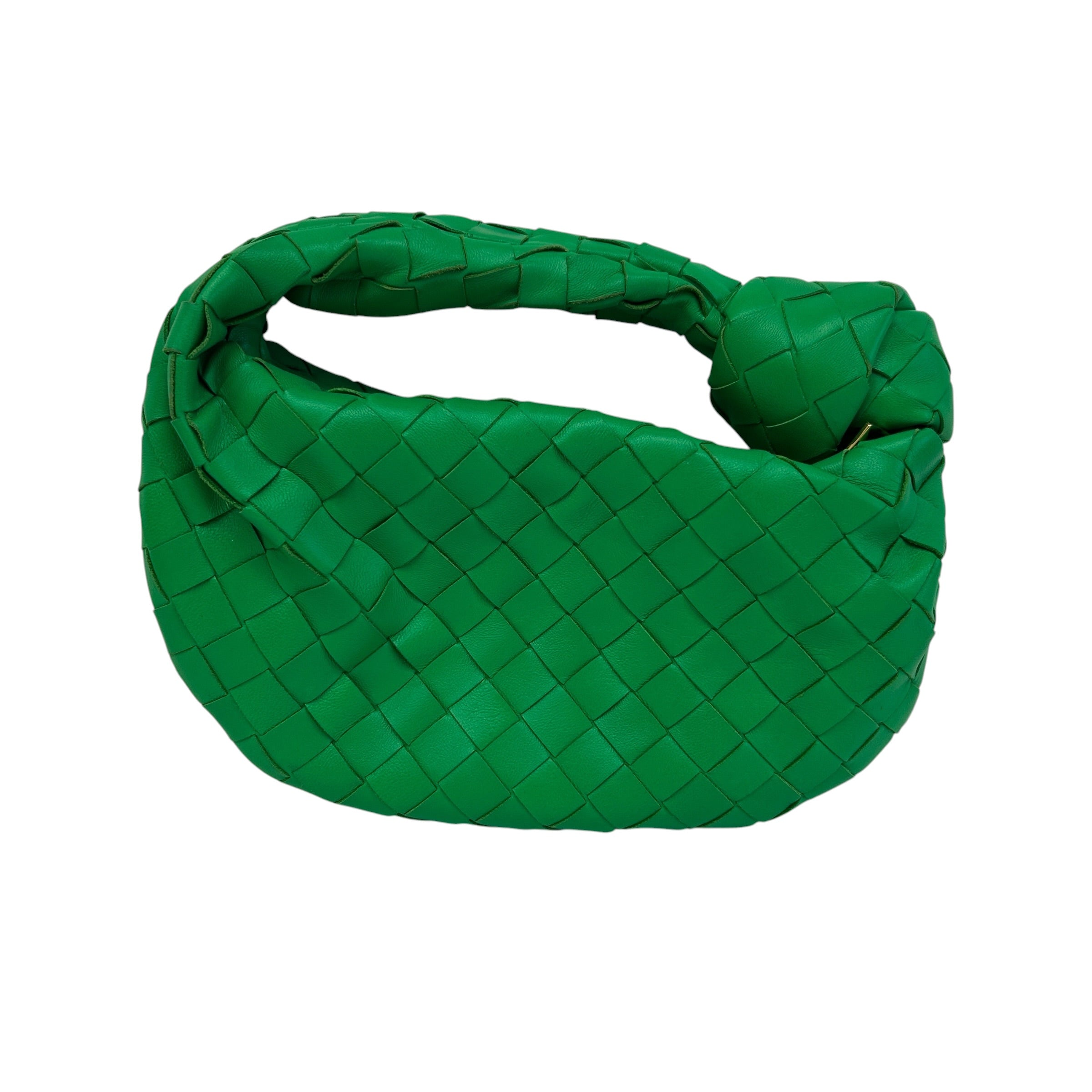 Parakeet Green Intrecciato Woven Nappa Leather Mini Jodie Bag