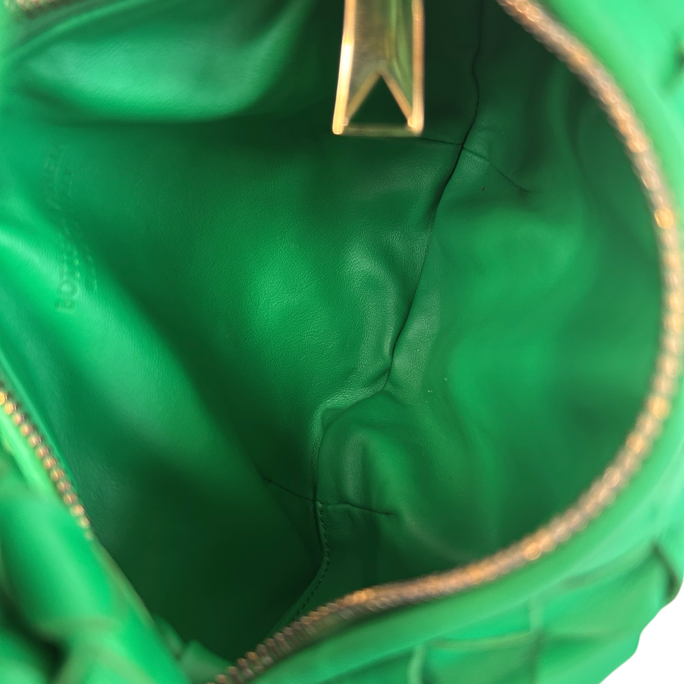 Parakeet Green Intrecciato Woven Nappa Leather Mini Jodie Bag