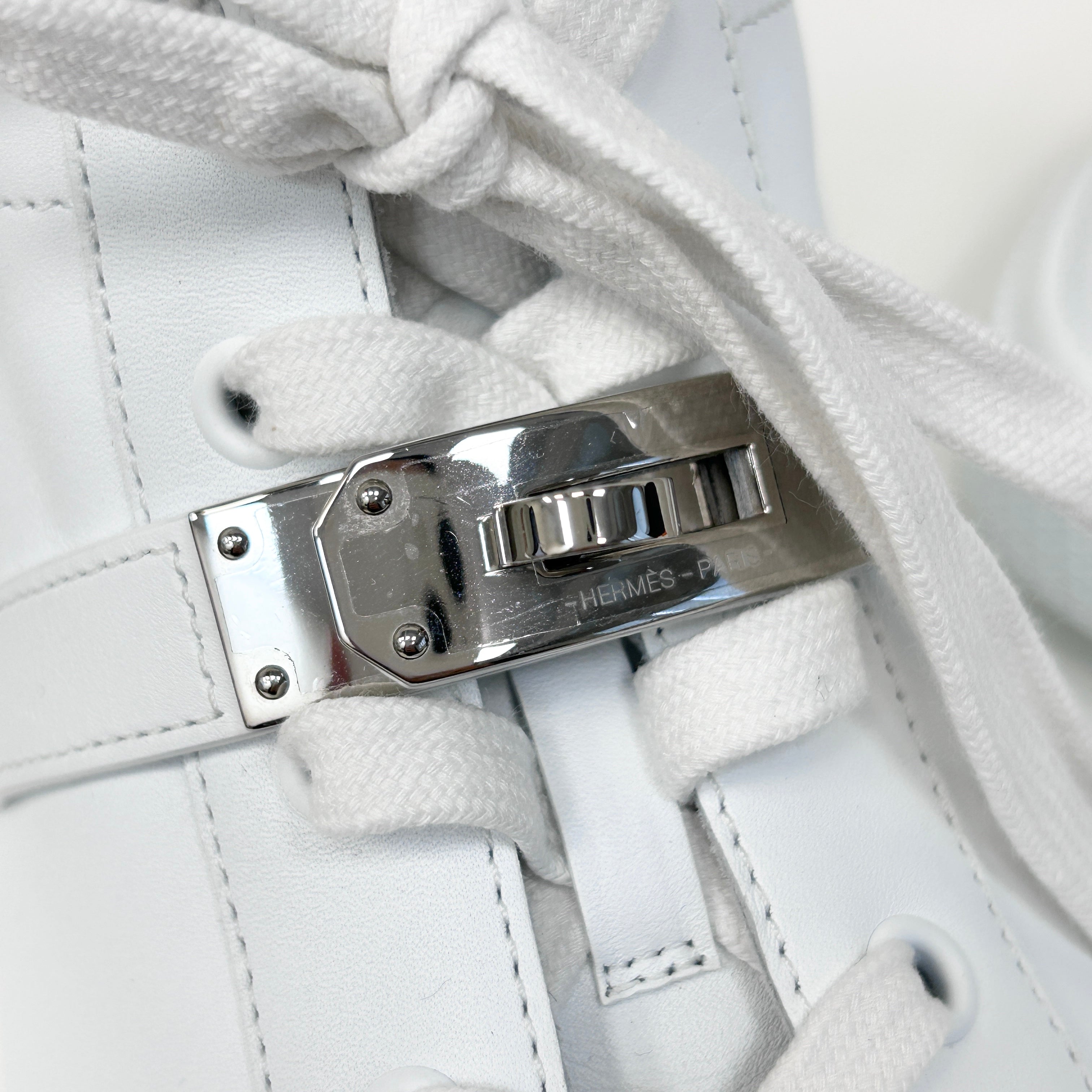 White Calfskin Leather DayDream Men’s High Top Sneakers w/PHW