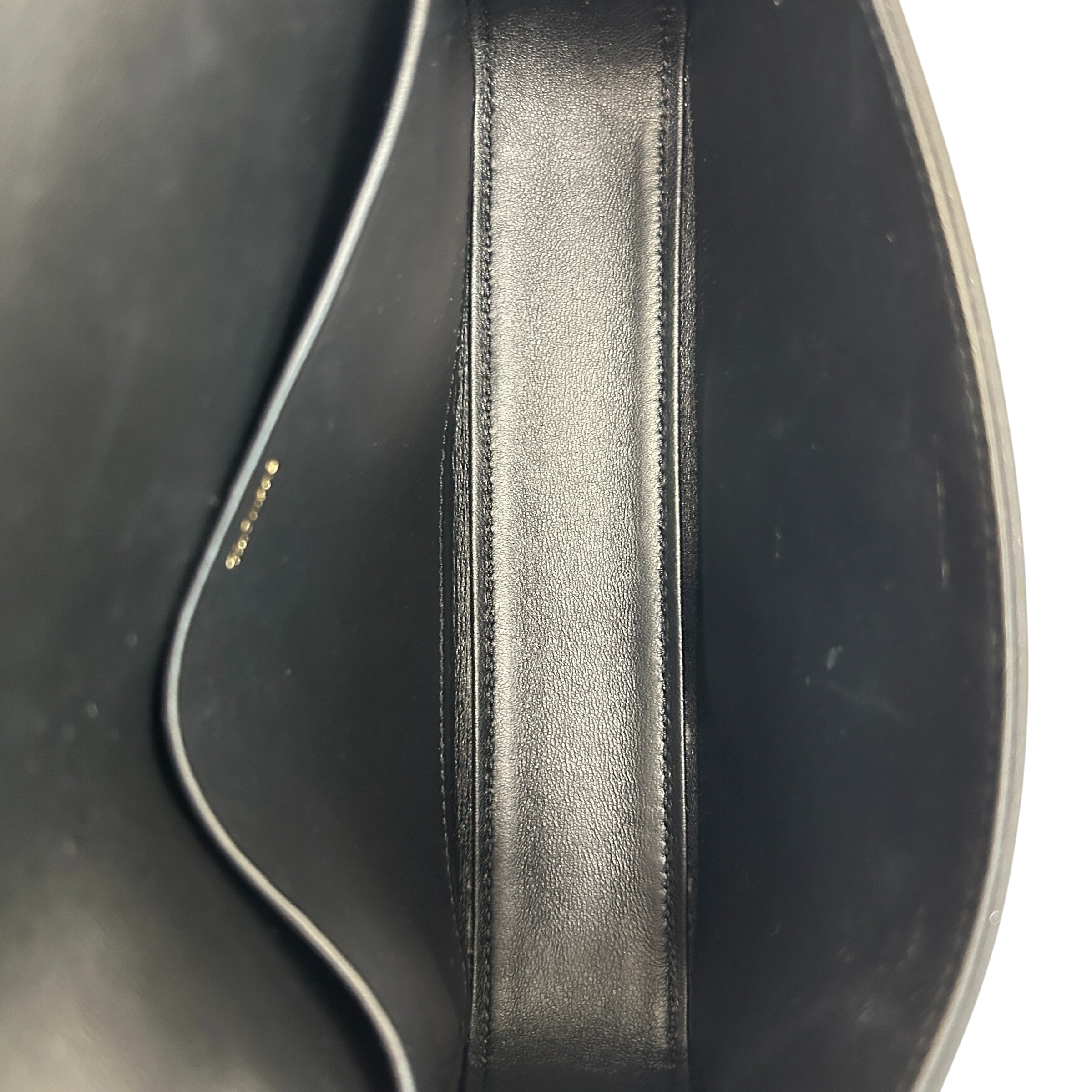 Black Shiny Calfskin Leather Claude Triomphe Shoulder Bag w/GHW