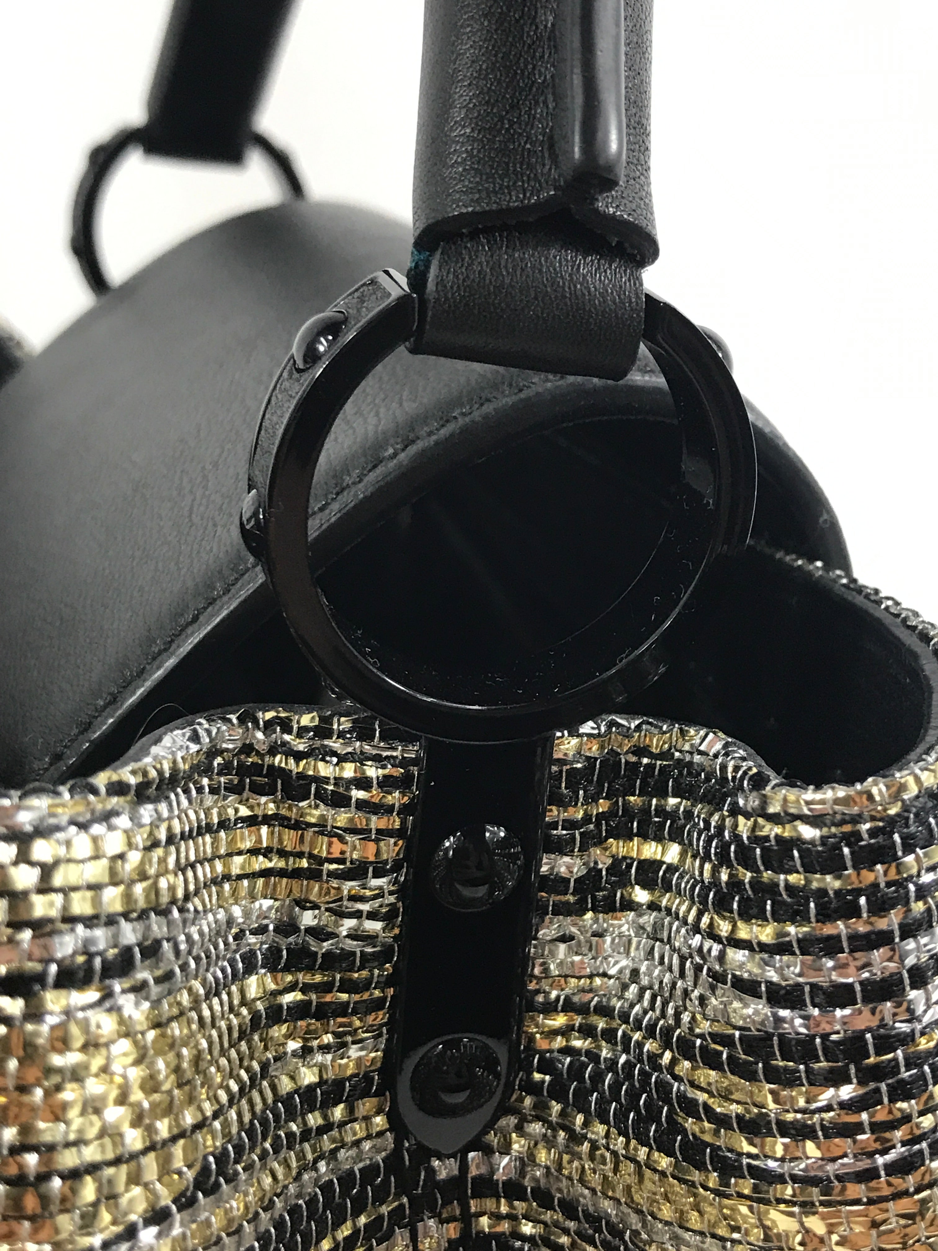 Limited Edition Black/Gold Woven Shimmery Embroidered Textile Capucine BB So Black,