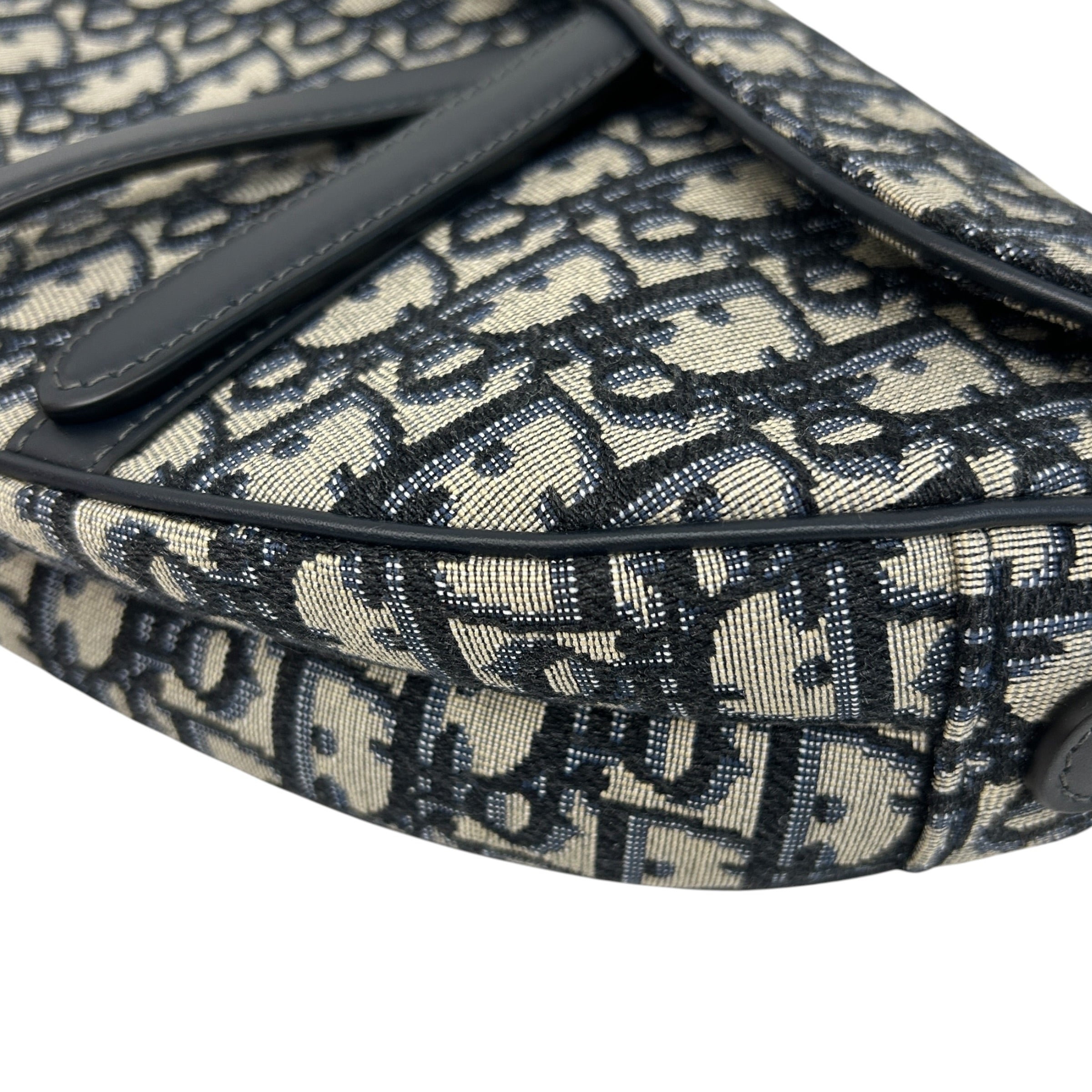 Blue Oblique Canvas Dior Saddle Bag w/GHW