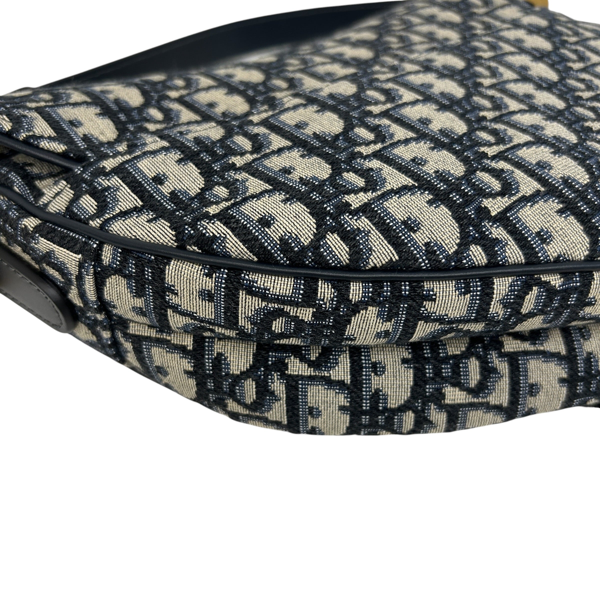 Blue Oblique Canvas Dior Saddle Bag w/GHW