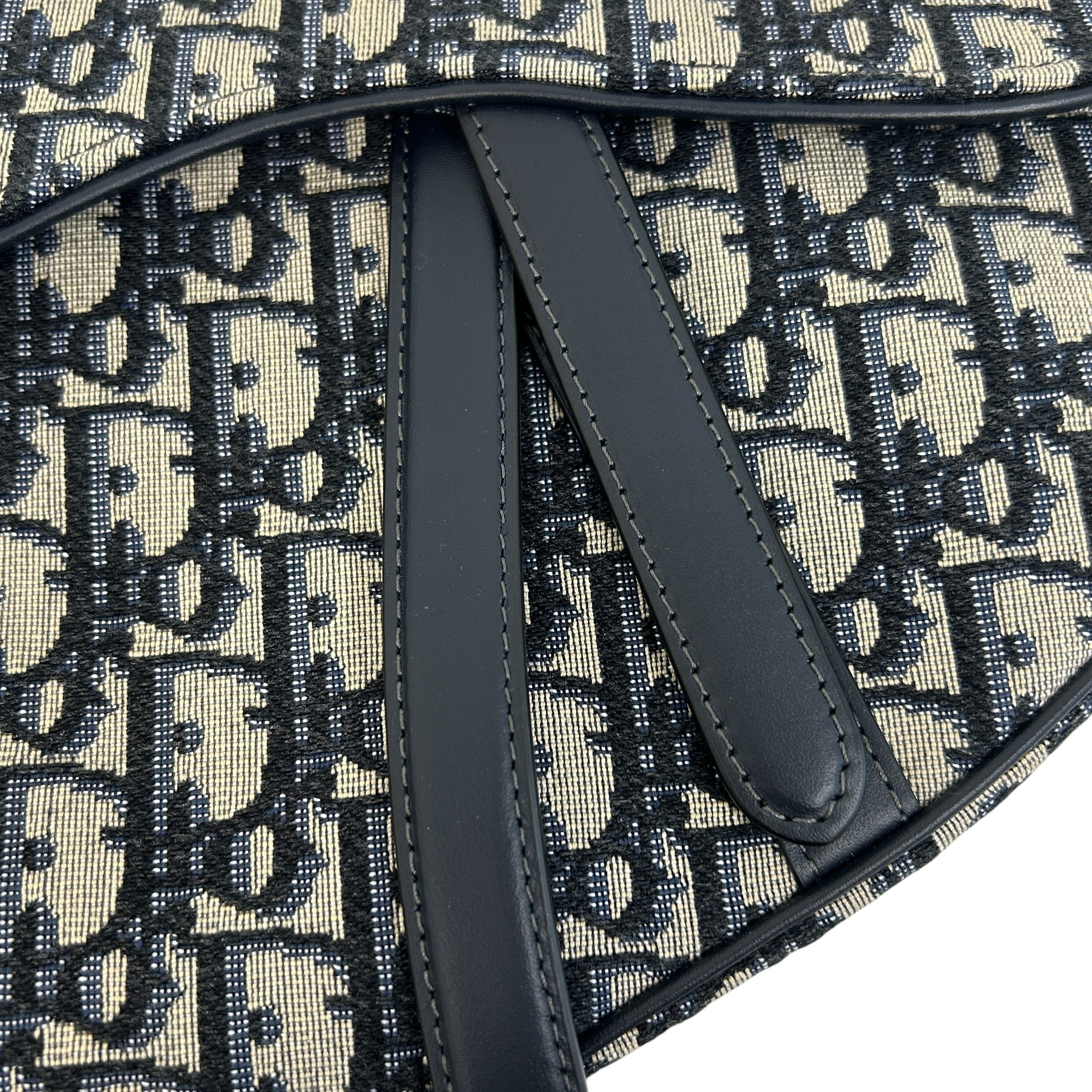 Blue Oblique Canvas Dior Saddle Bag w/GHW