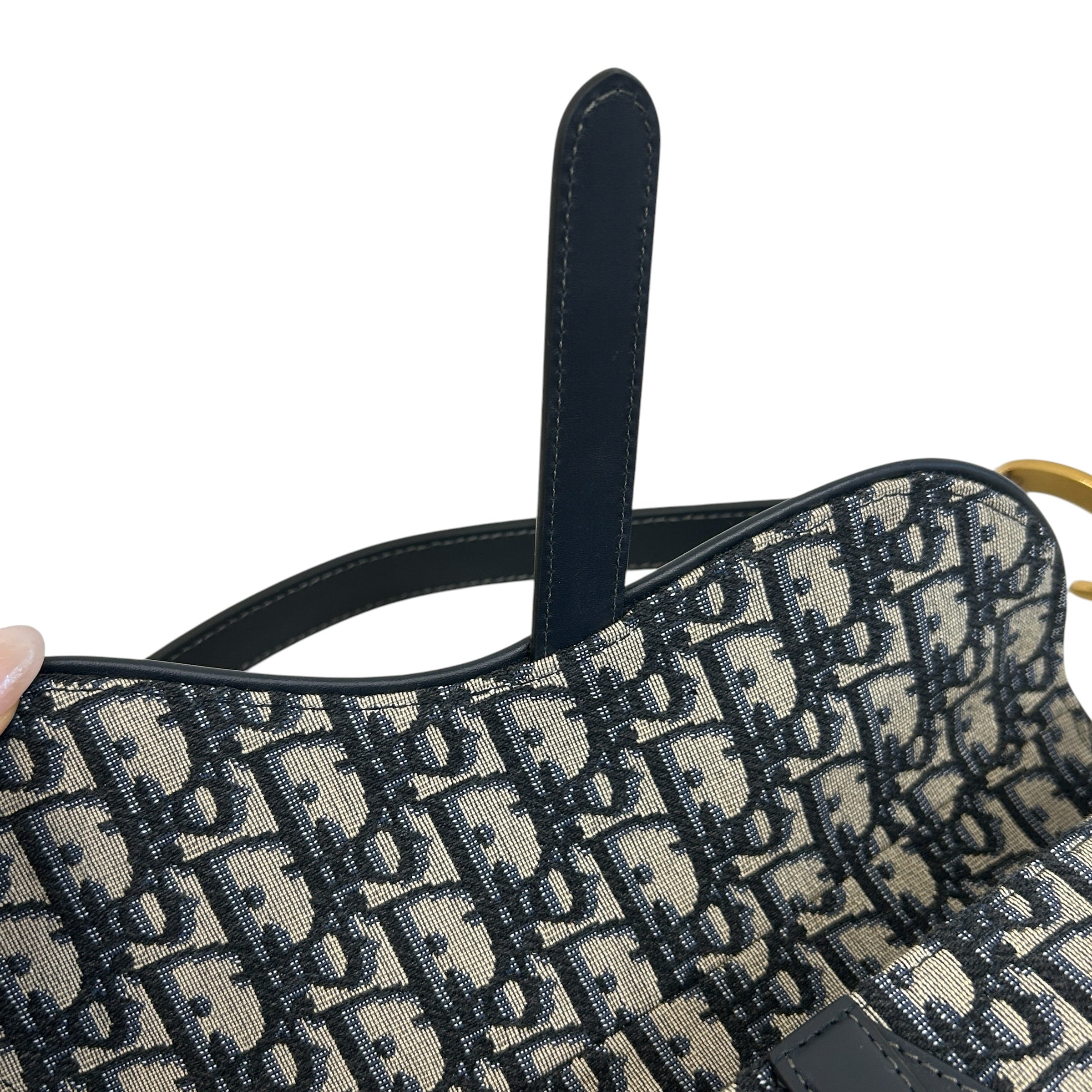 Blue Oblique Canvas Dior Saddle Bag w/GHW