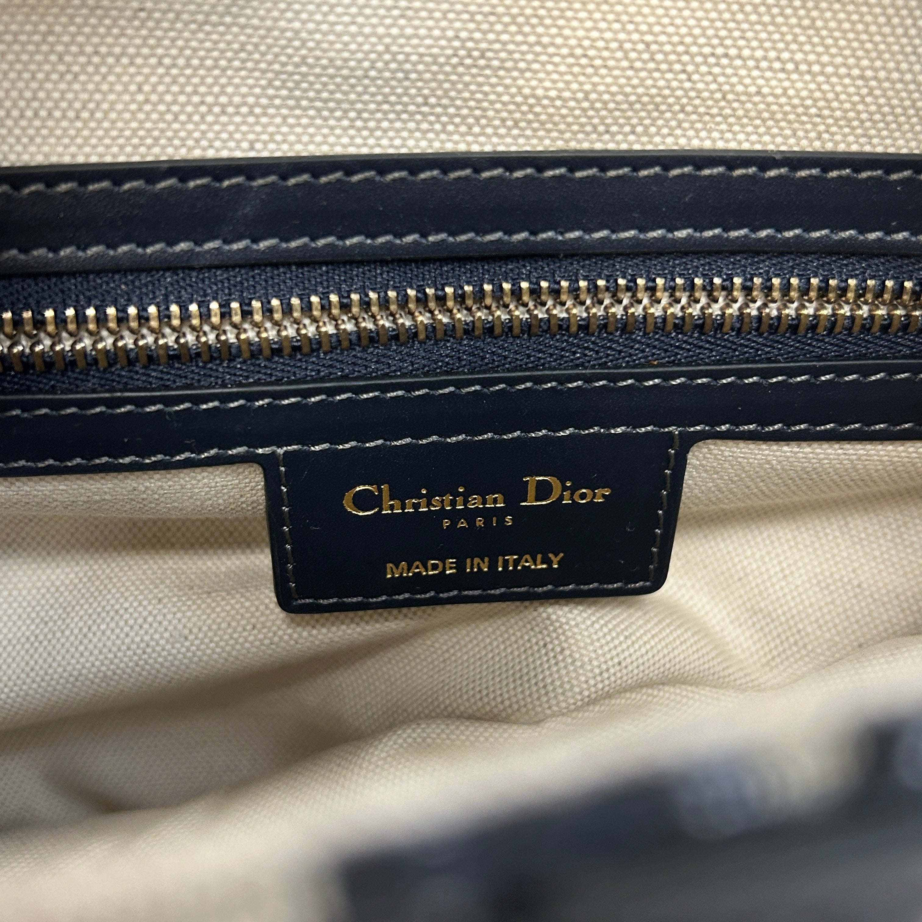 Blue Oblique Canvas Dior Saddle Bag w/GHW