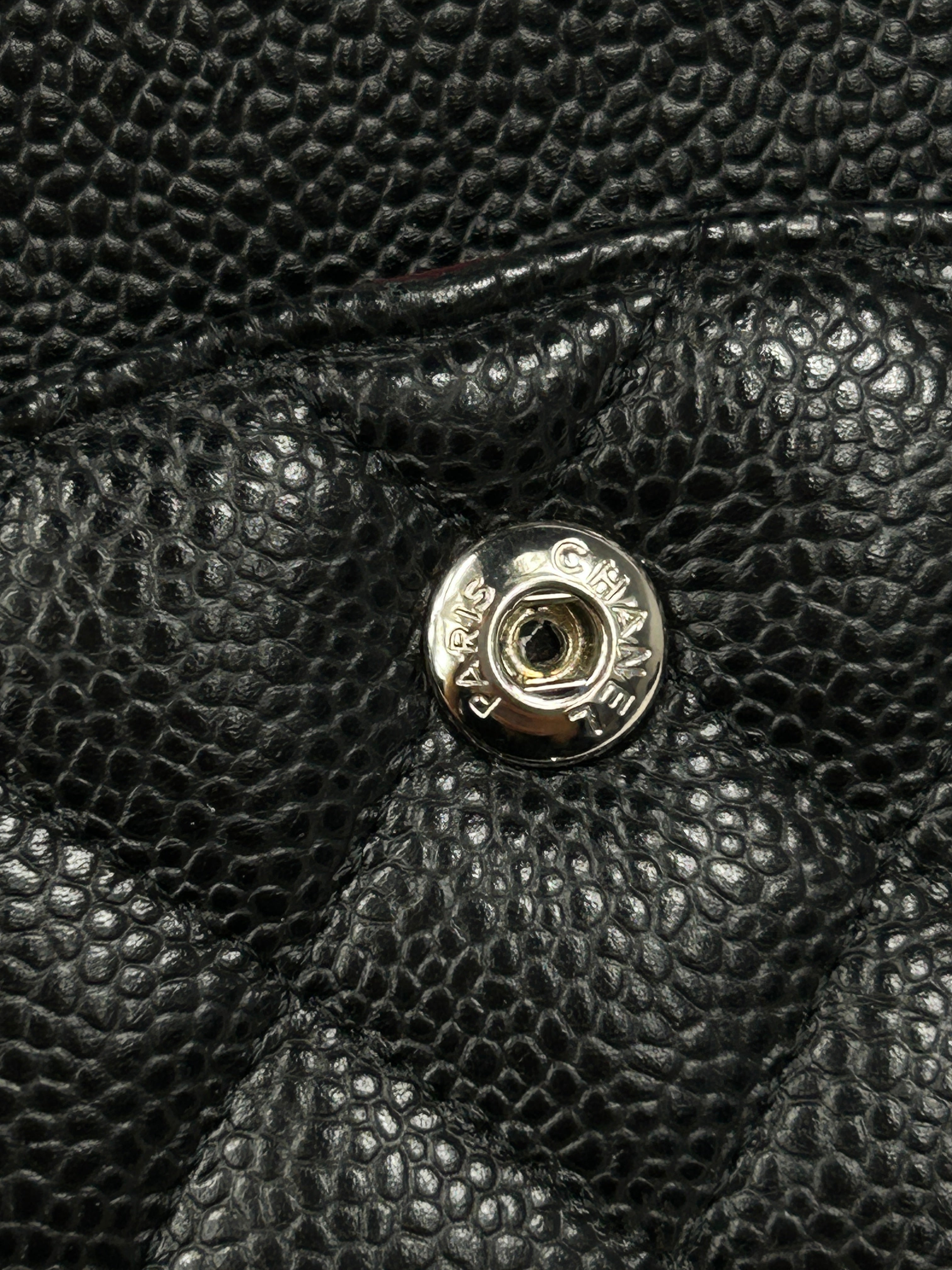 Black Caviar Quilted Small Double Flap Classic W/SHW