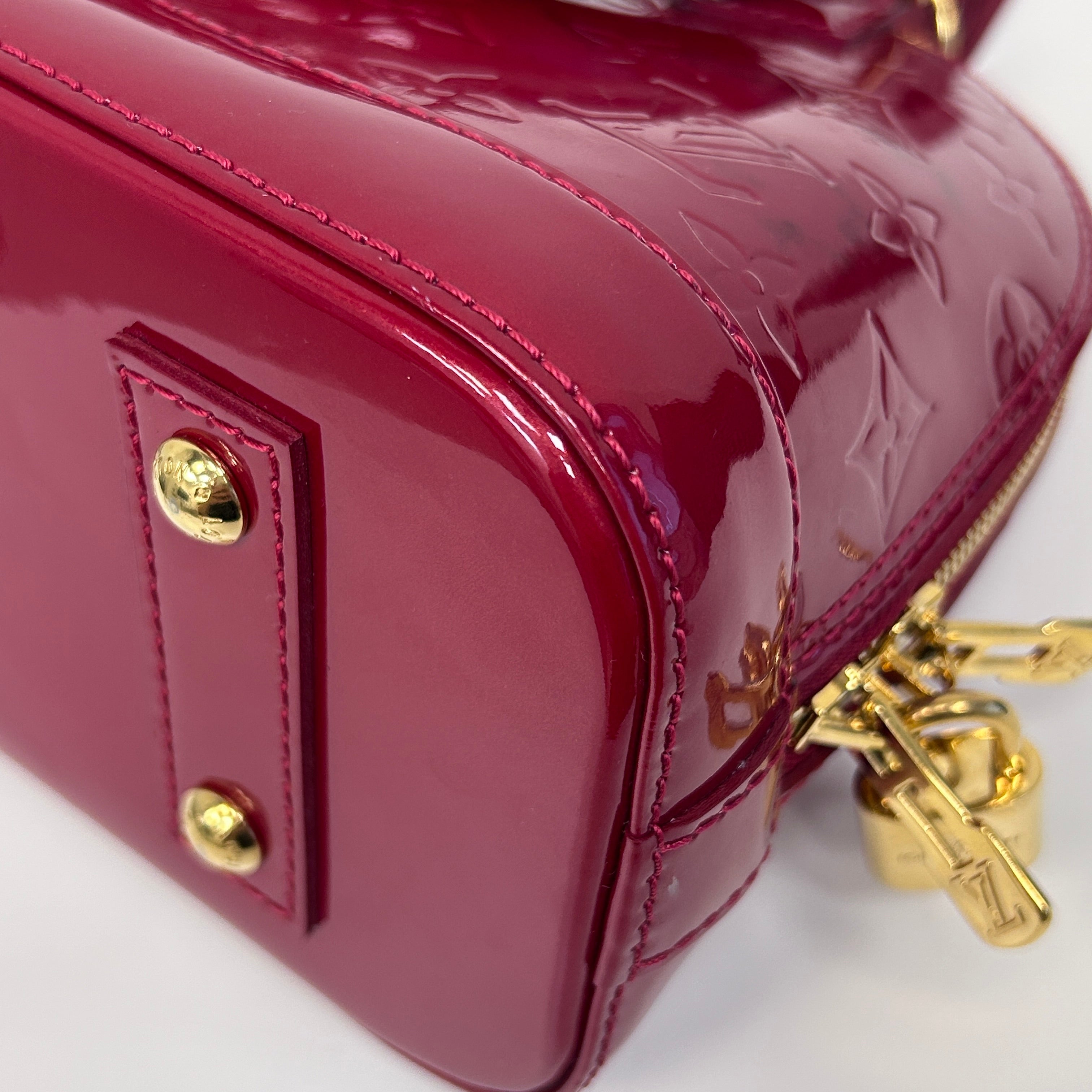 Indian Rose Monogram Vernis Leather Alma BB Bag w/GHW