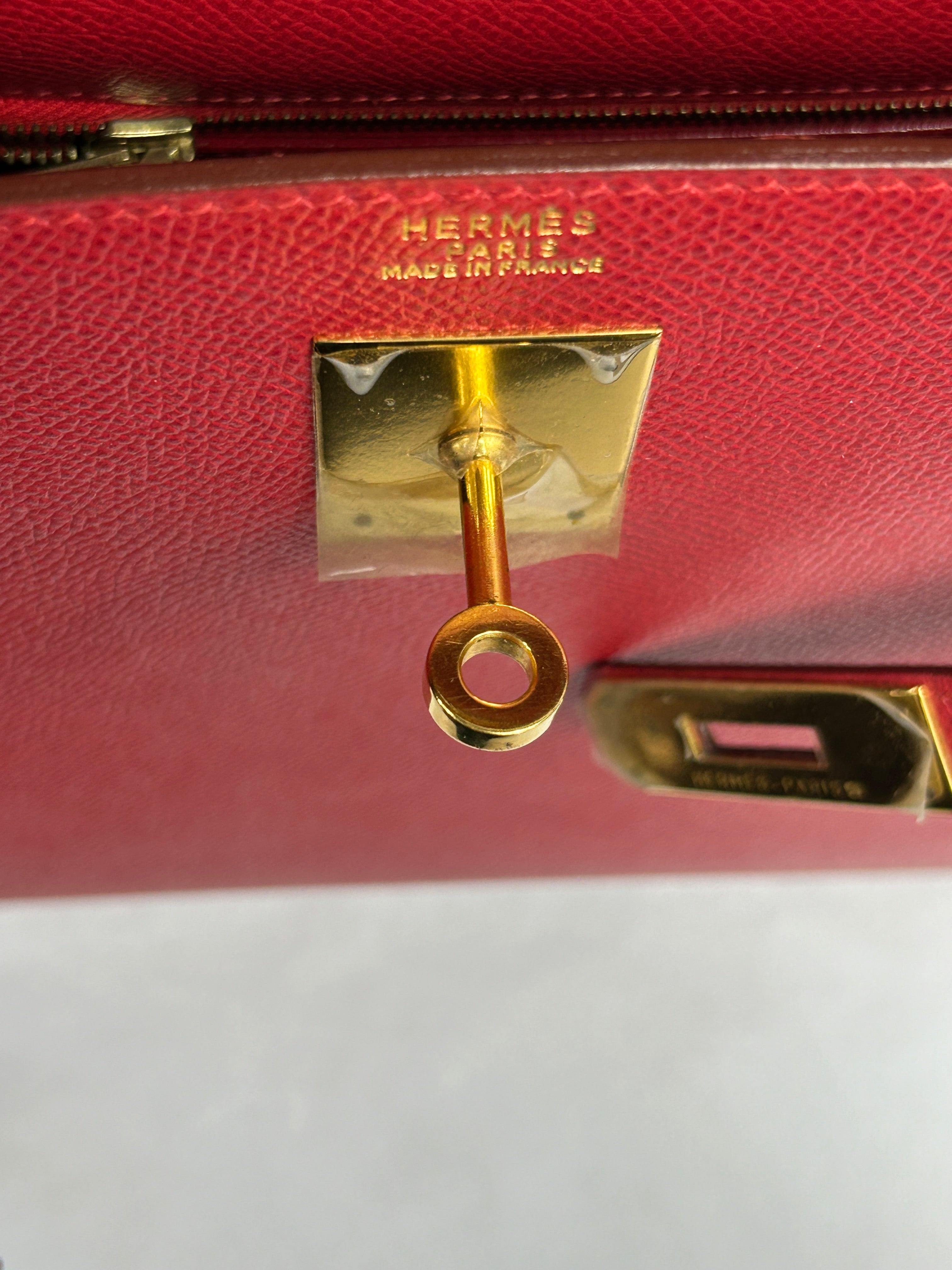 Hermes Rouge Epsom Kelly 32 w/GHW