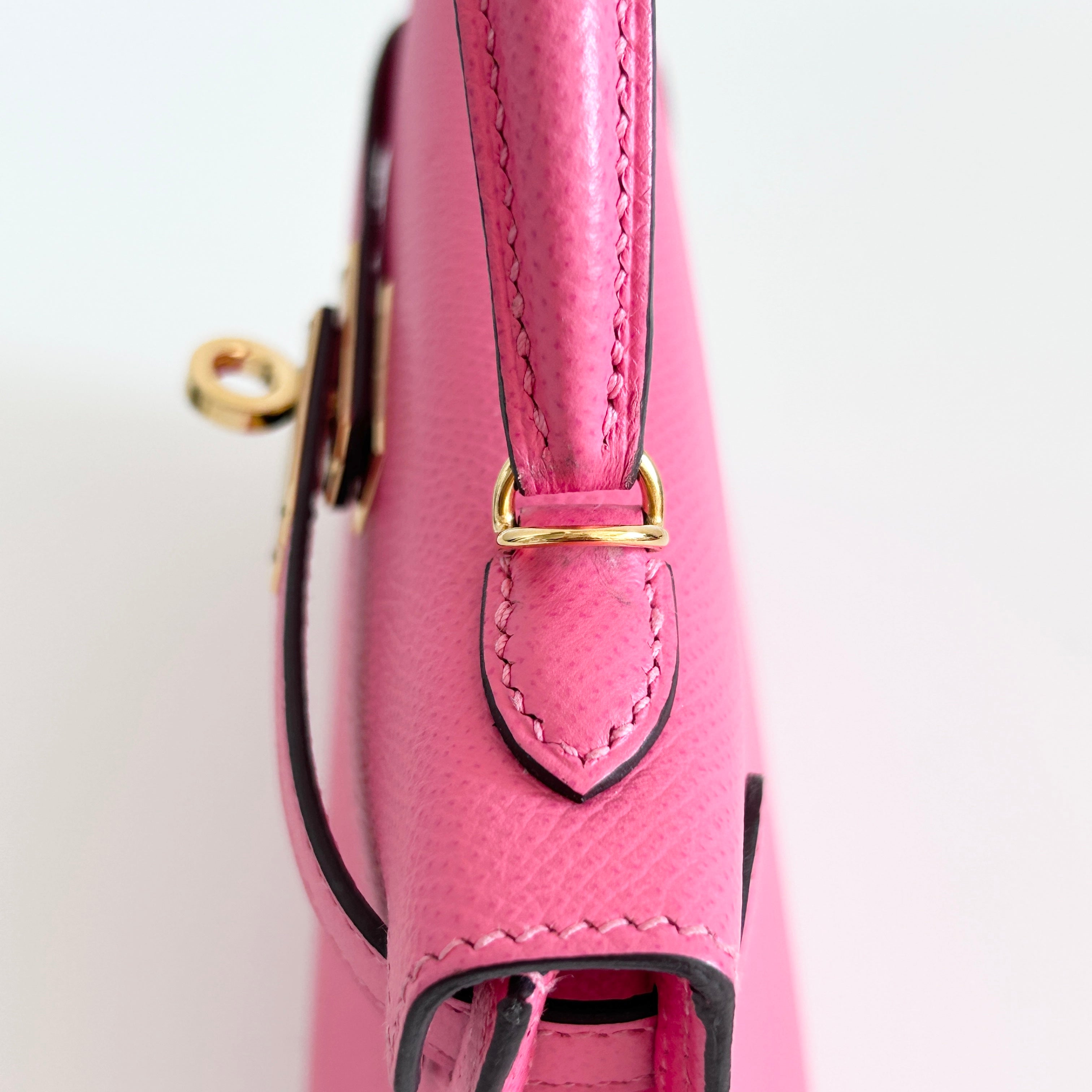 Rose Lipstick Epsom Mini Kelly w/GHW
