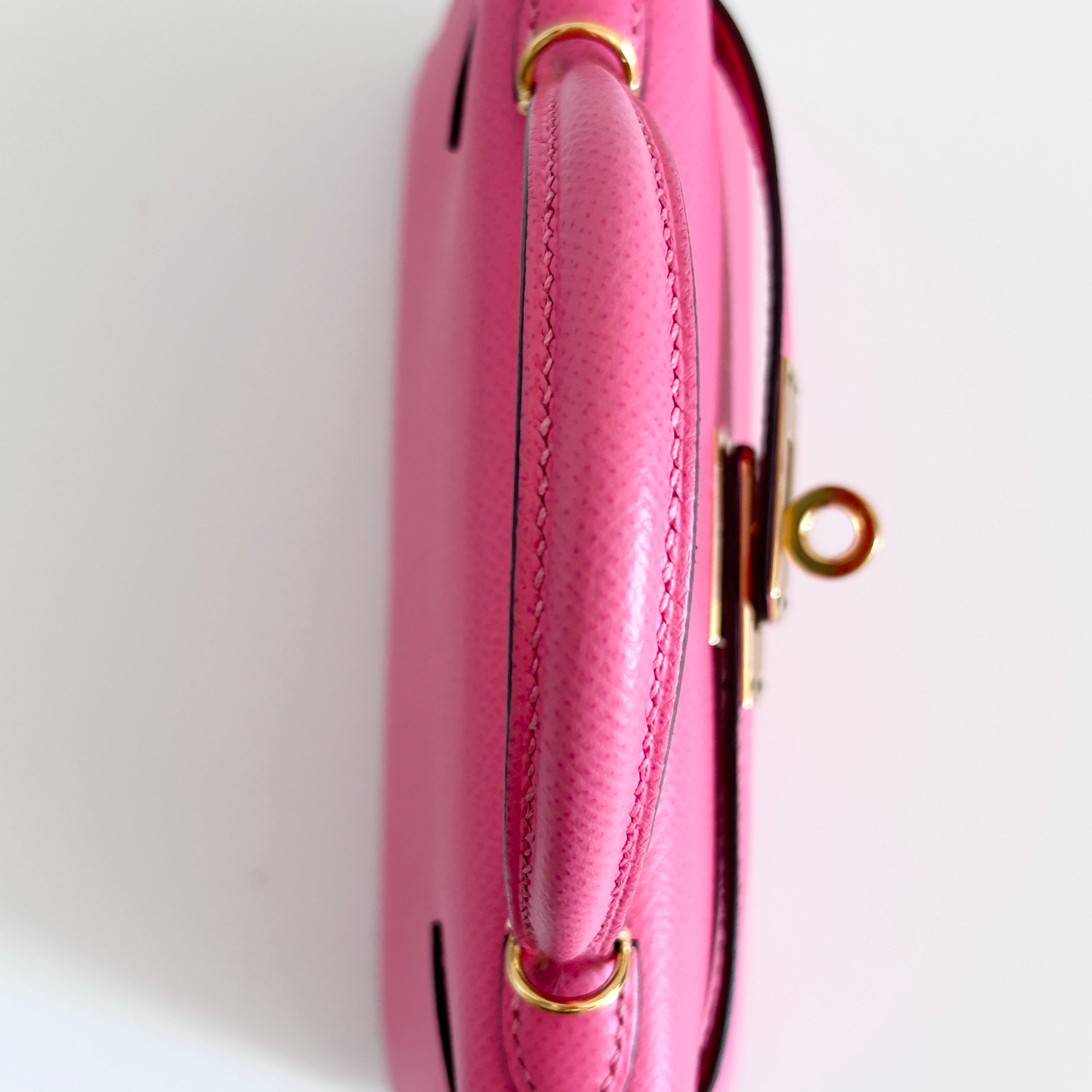 Rose Lipstick Epsom Mini Kelly w/GHW