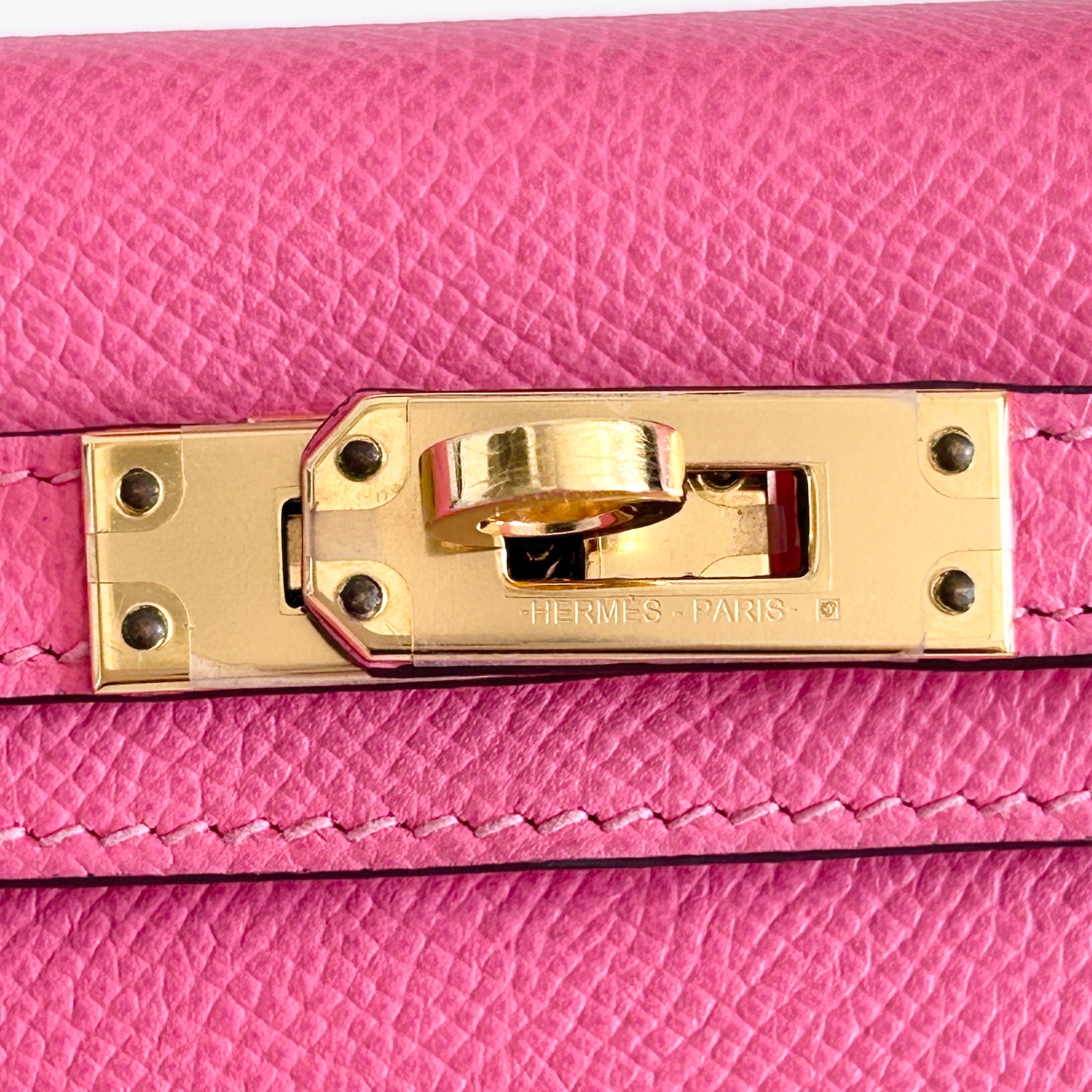 Rose Lipstick Epsom Mini Kelly w/GHW