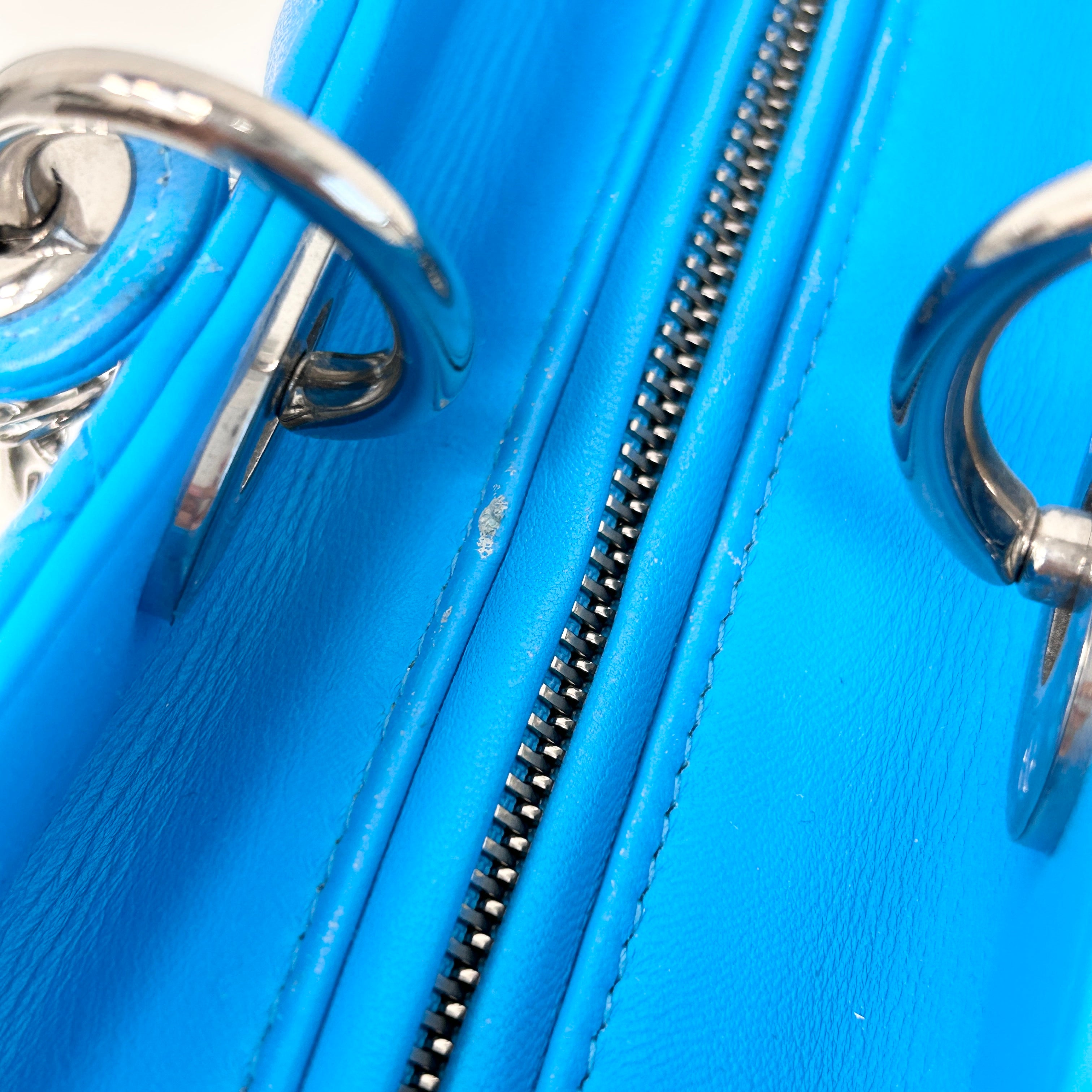 Blue Cannage Quilted Leather Large Lady Dior Bag w/SHW