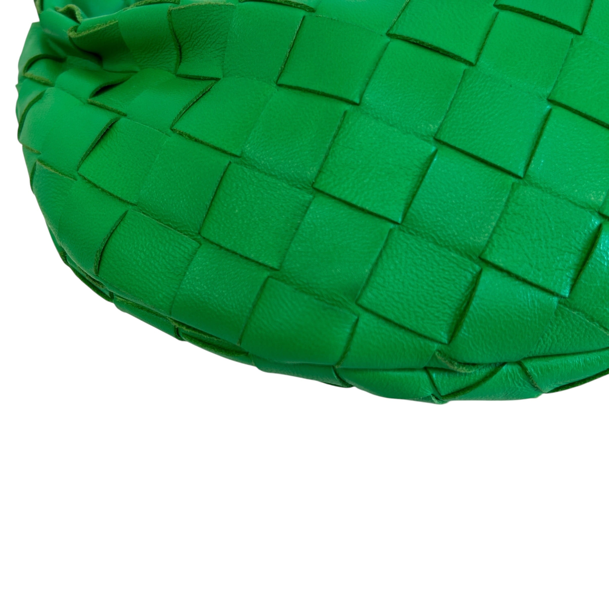 Parakeet Green Intrecciato Woven Nappa Leather Mini Jodie Bag