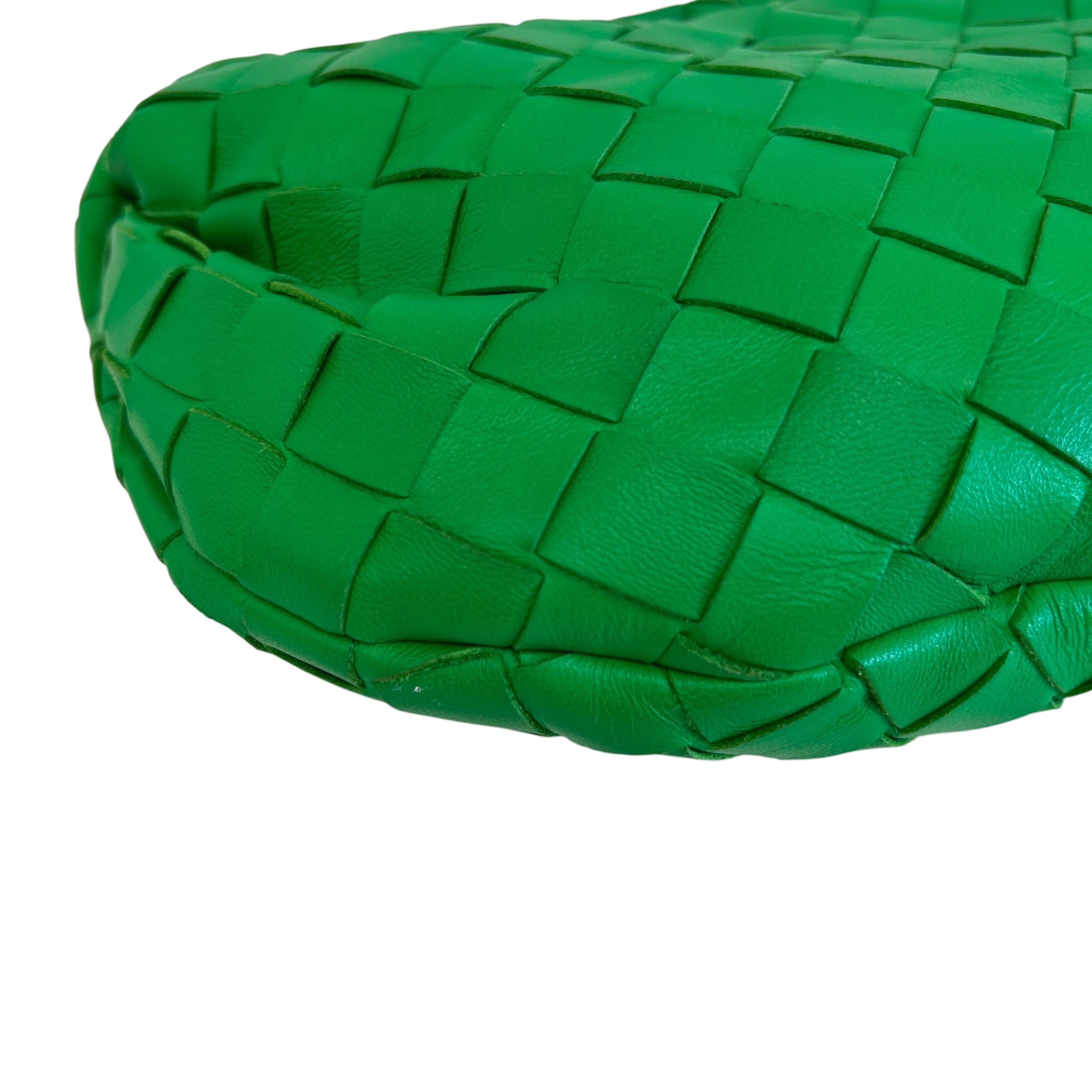 Parakeet Green Intrecciato Woven Nappa Leather Mini Jodie Bag