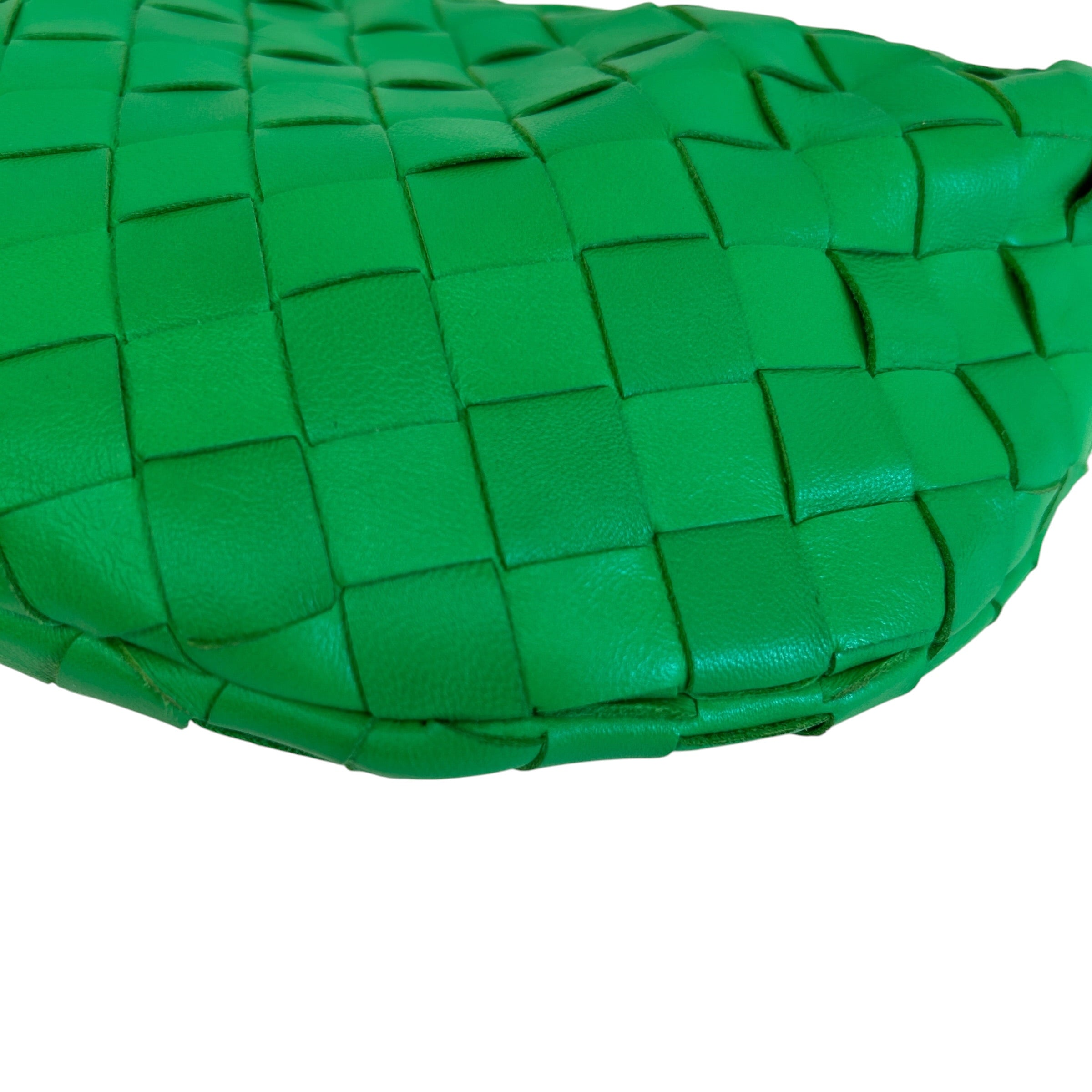 Parakeet Green Intrecciato Woven Nappa Leather Mini Jodie Bag