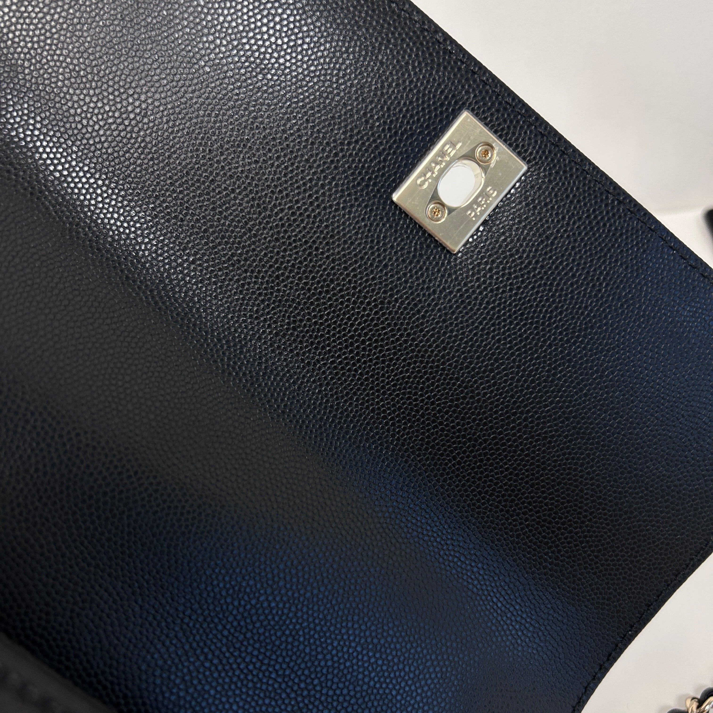 Black Quilted Caviar Leather Mini Coco Handle Bag w/LGHW