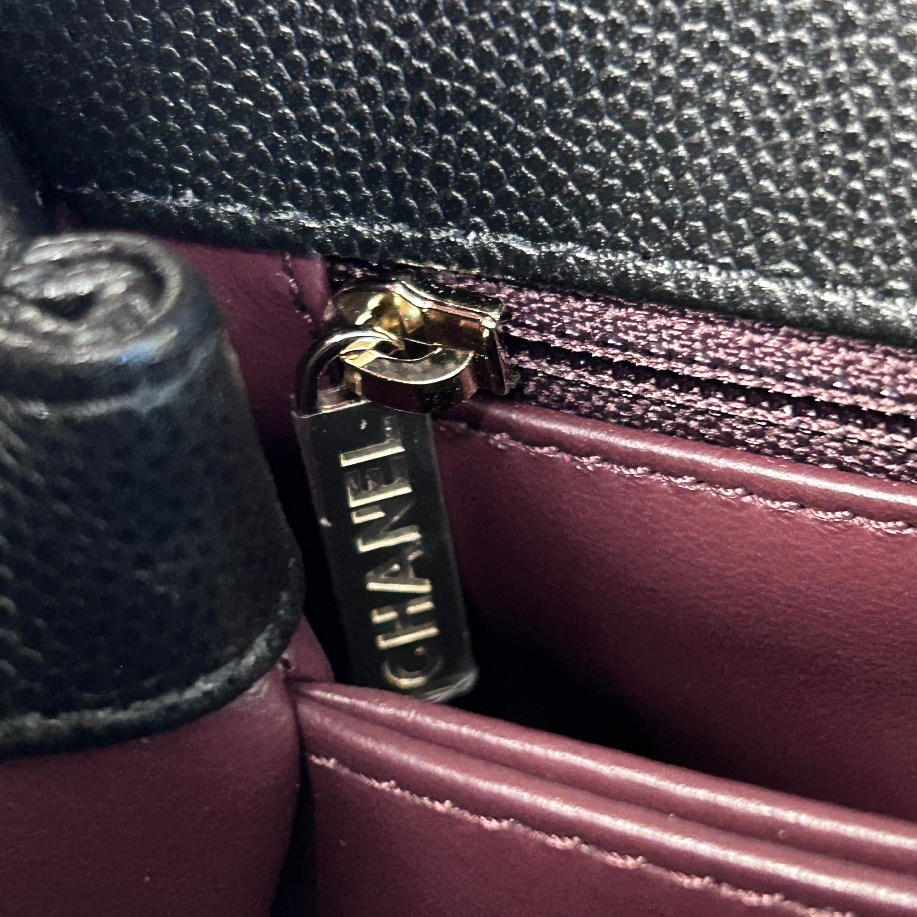 Black Quilted Caviar Leather Mini Coco Handle Bag w/LGHW