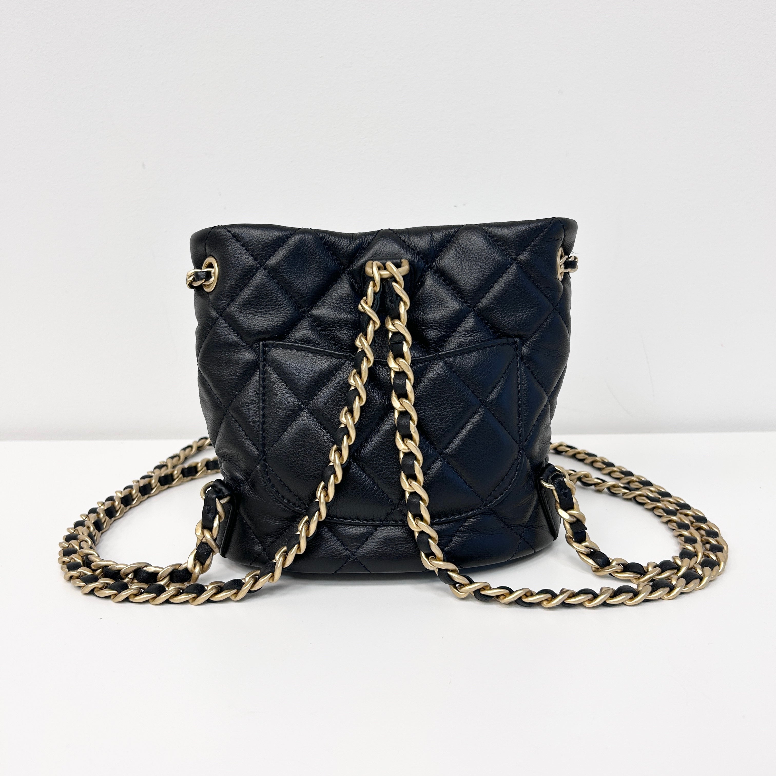 Black 23A Twinset Mini Backpack with Pouch w/GHW