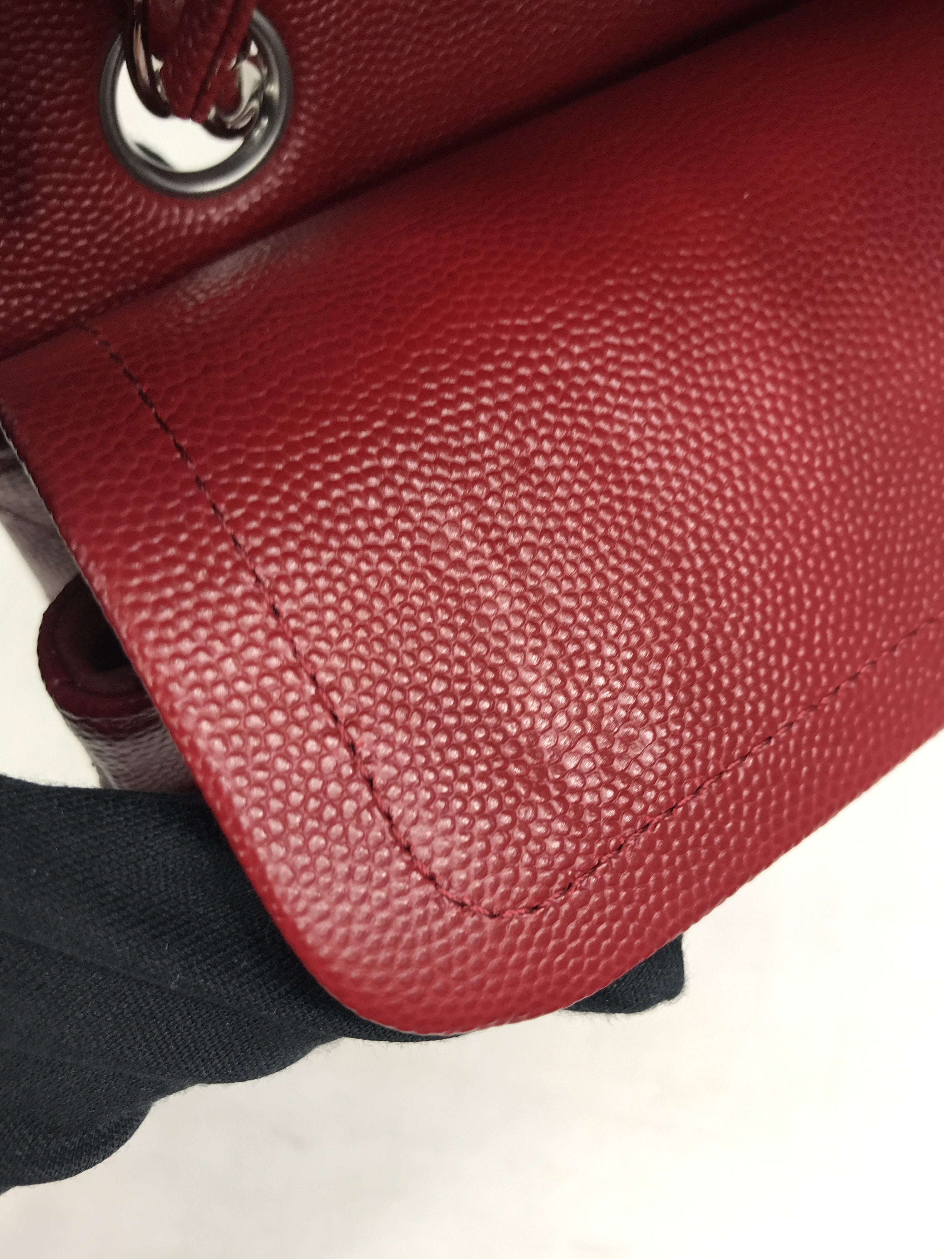 17B Red Caviar Quilted Double Flap Small W/SHW