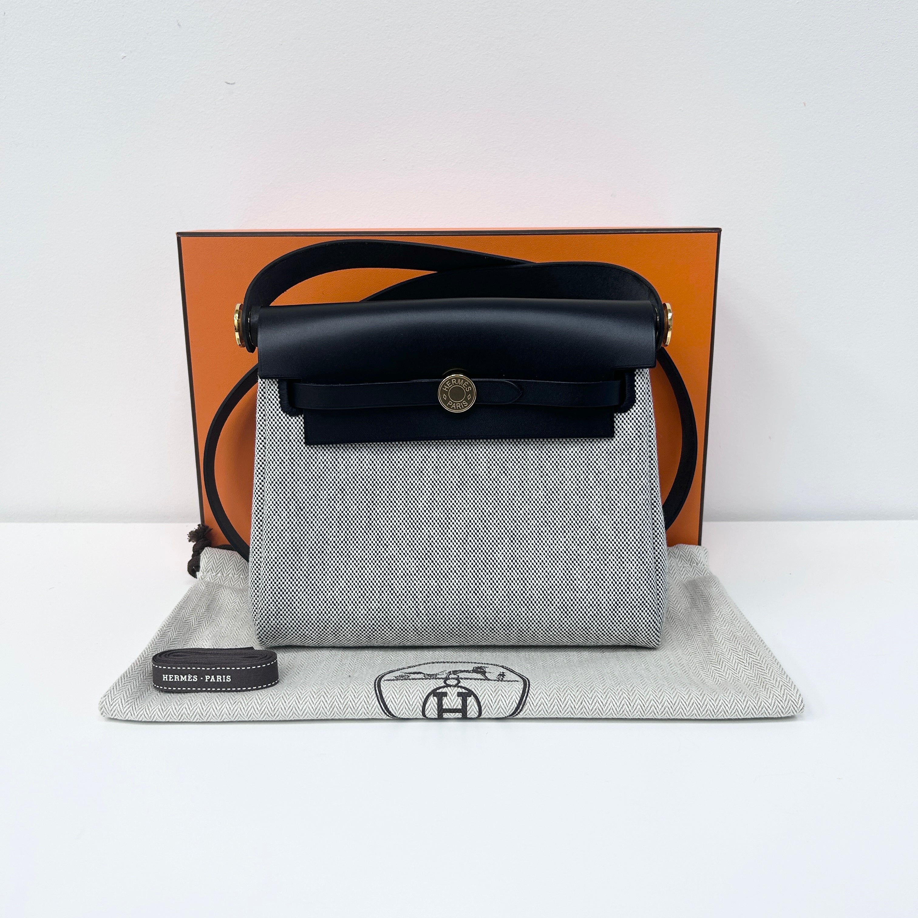 Black/Gray Herbag Zip 20 Bag w/GHW