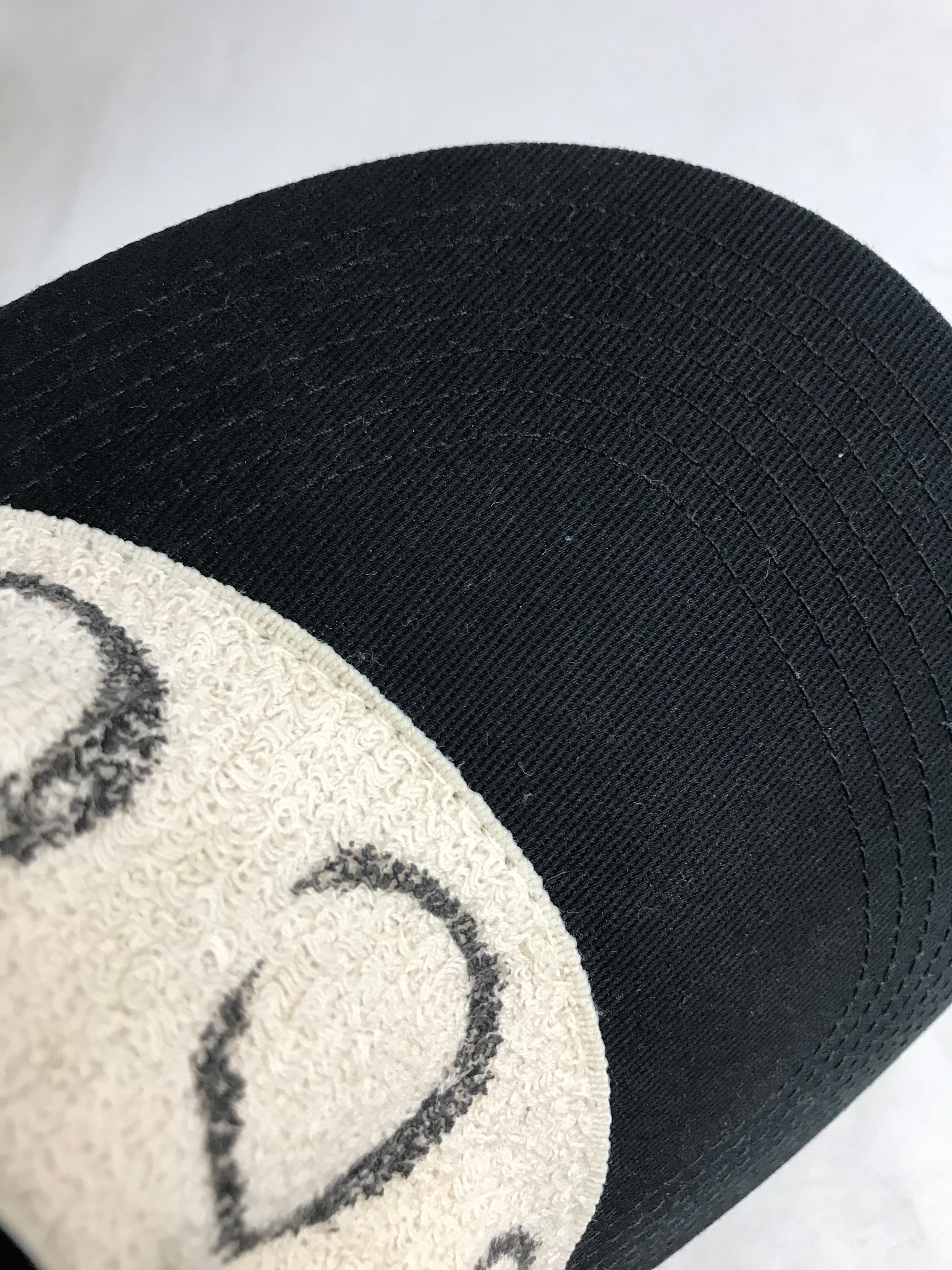 Black Cotton Logo Print Baseball Cap