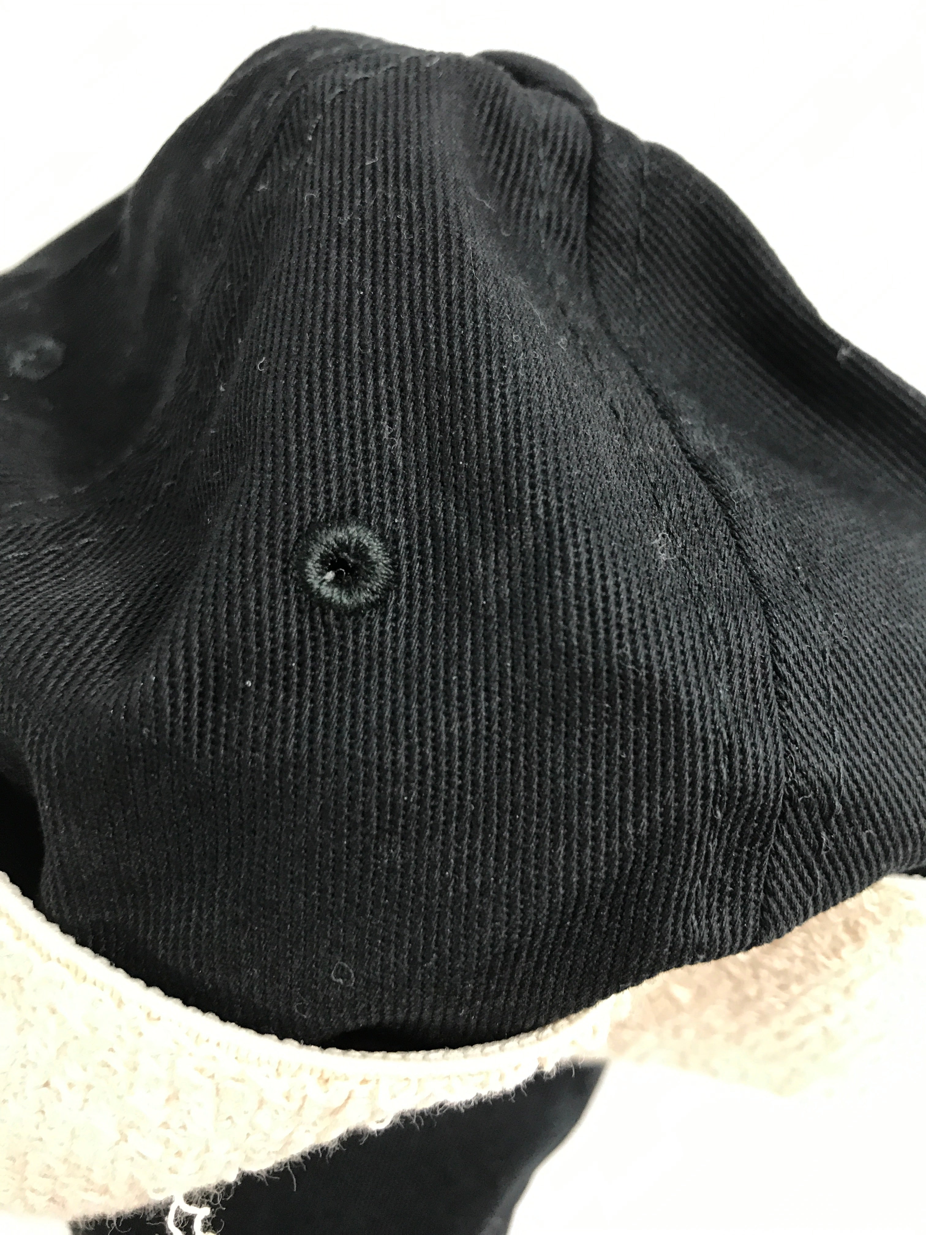 Black Cotton Logo Print Baseball Cap