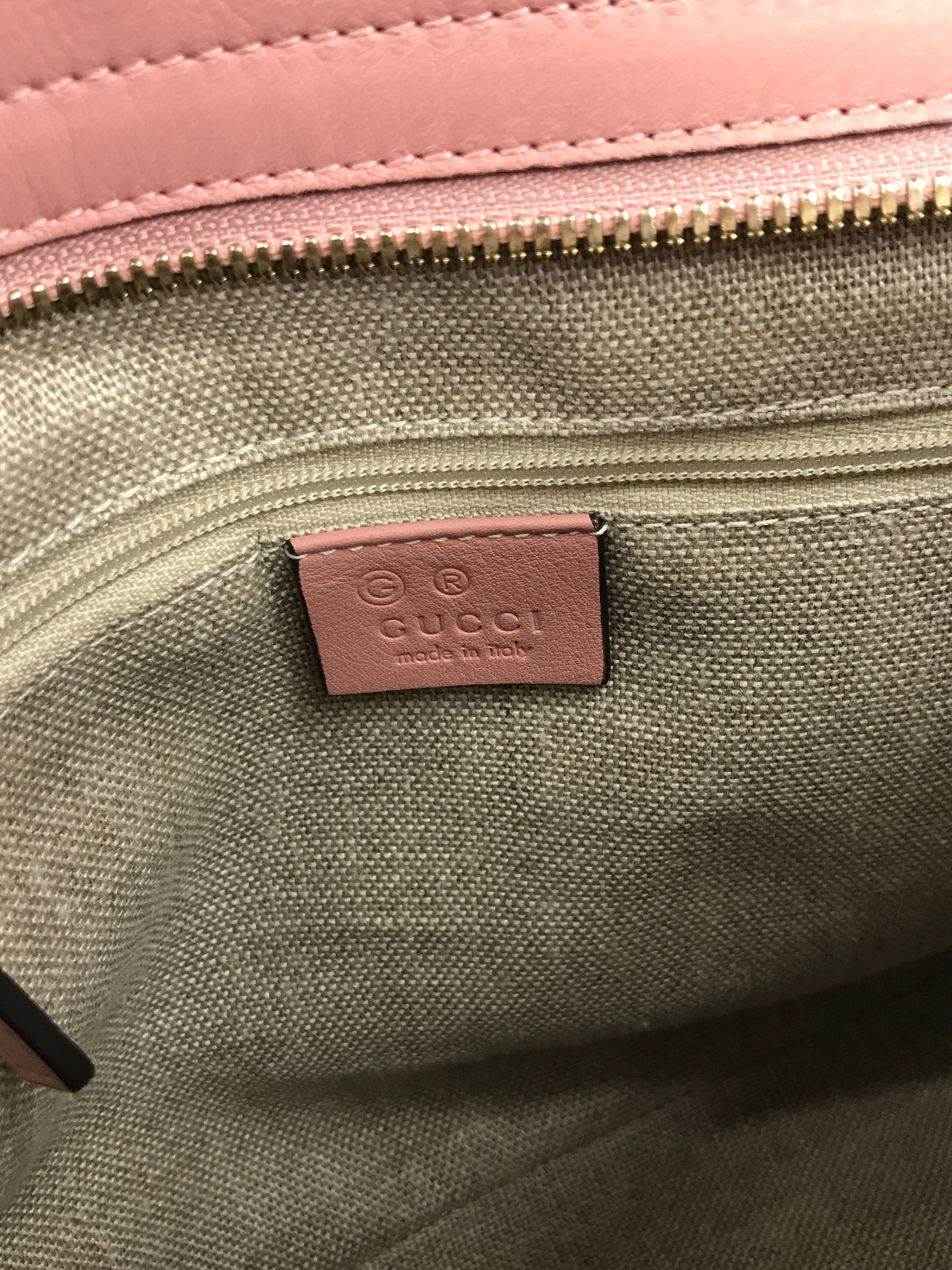 Light Pink Microguccissima Bree Mini Tote Bag w/Removable Strap W/LGHW
