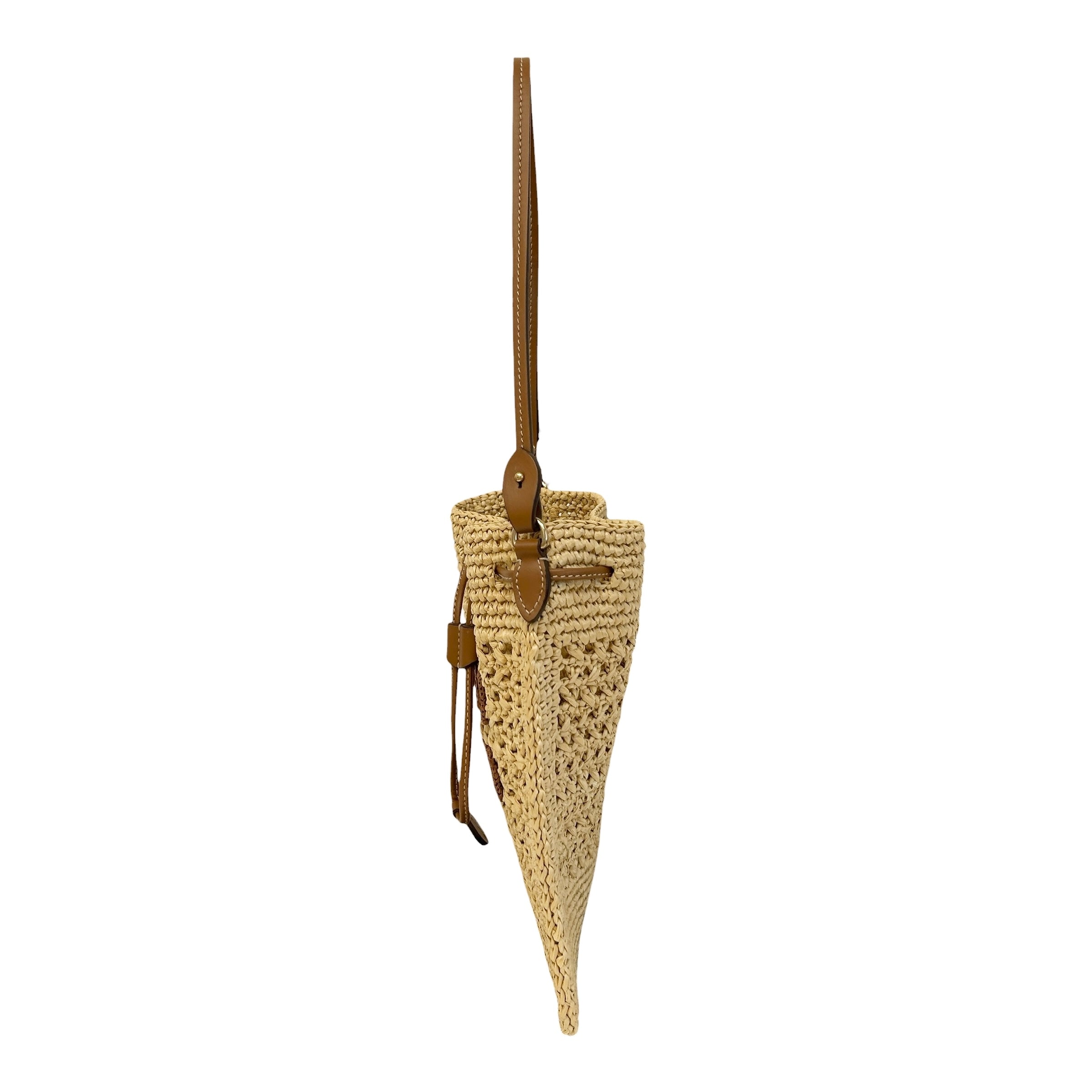 Raffia Crochet Drawstring Pouch