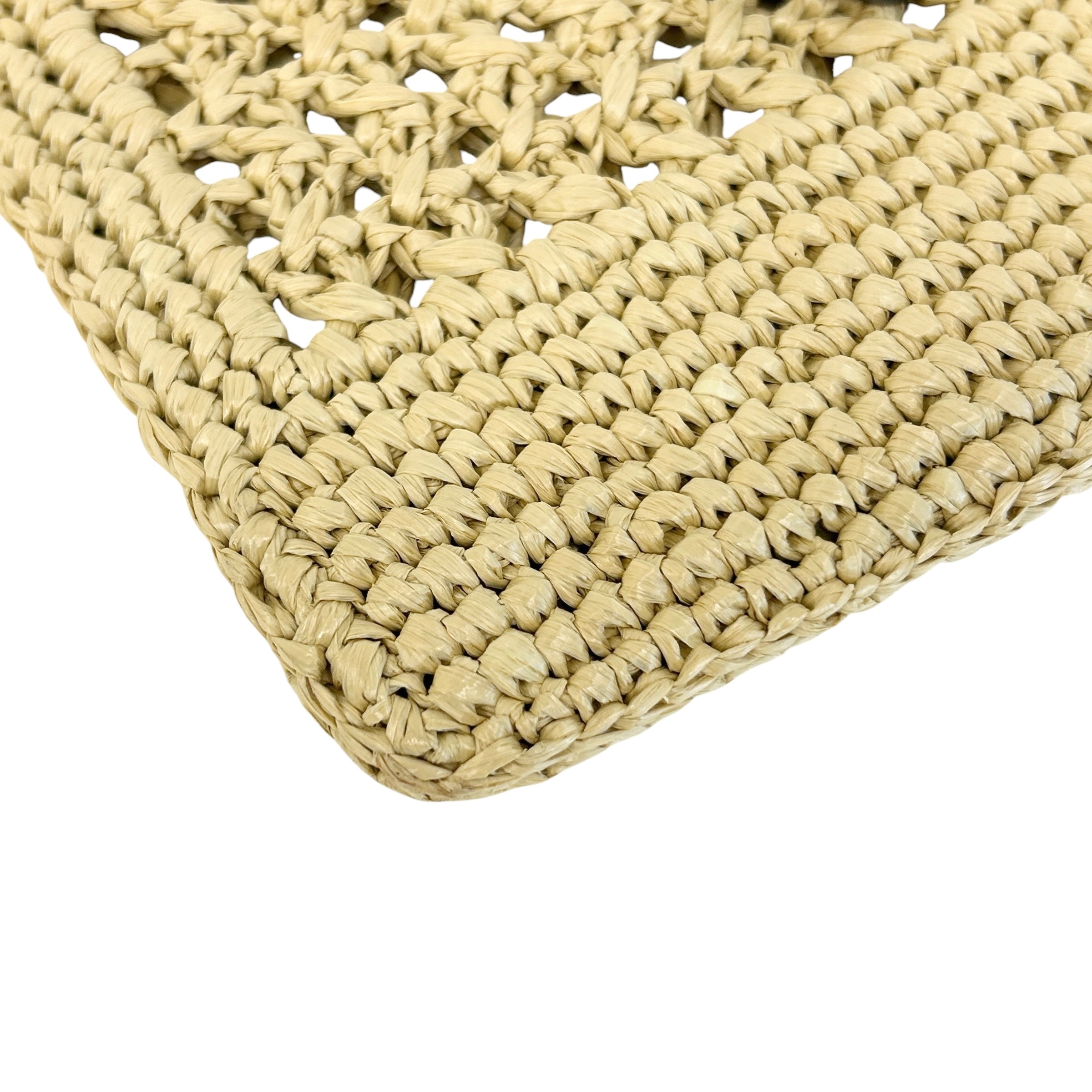 Raffia Crochet Drawstring Pouch