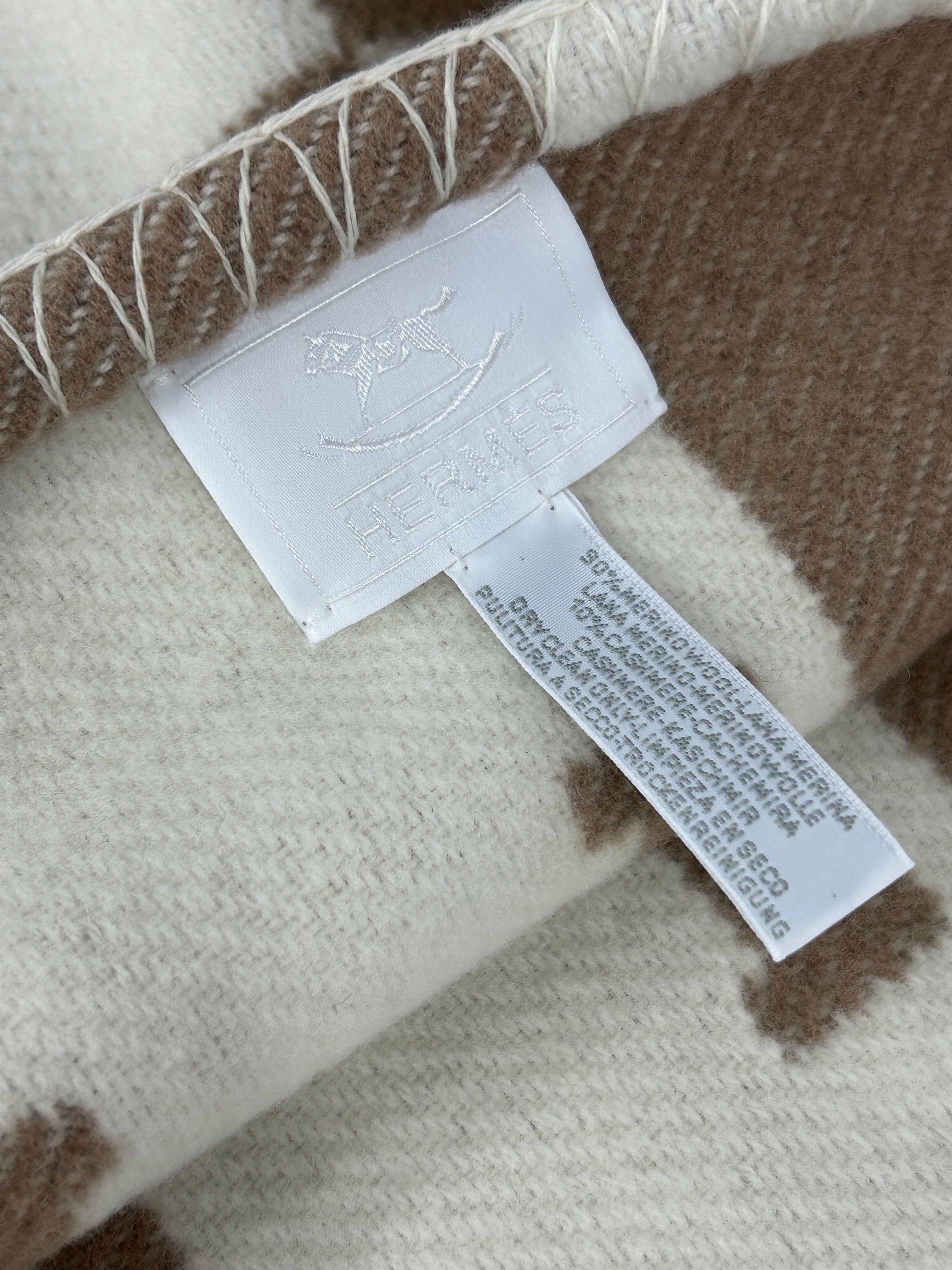 Camel/Encru Cashmere/Merino Wool Avalan Children's Throw Blanket