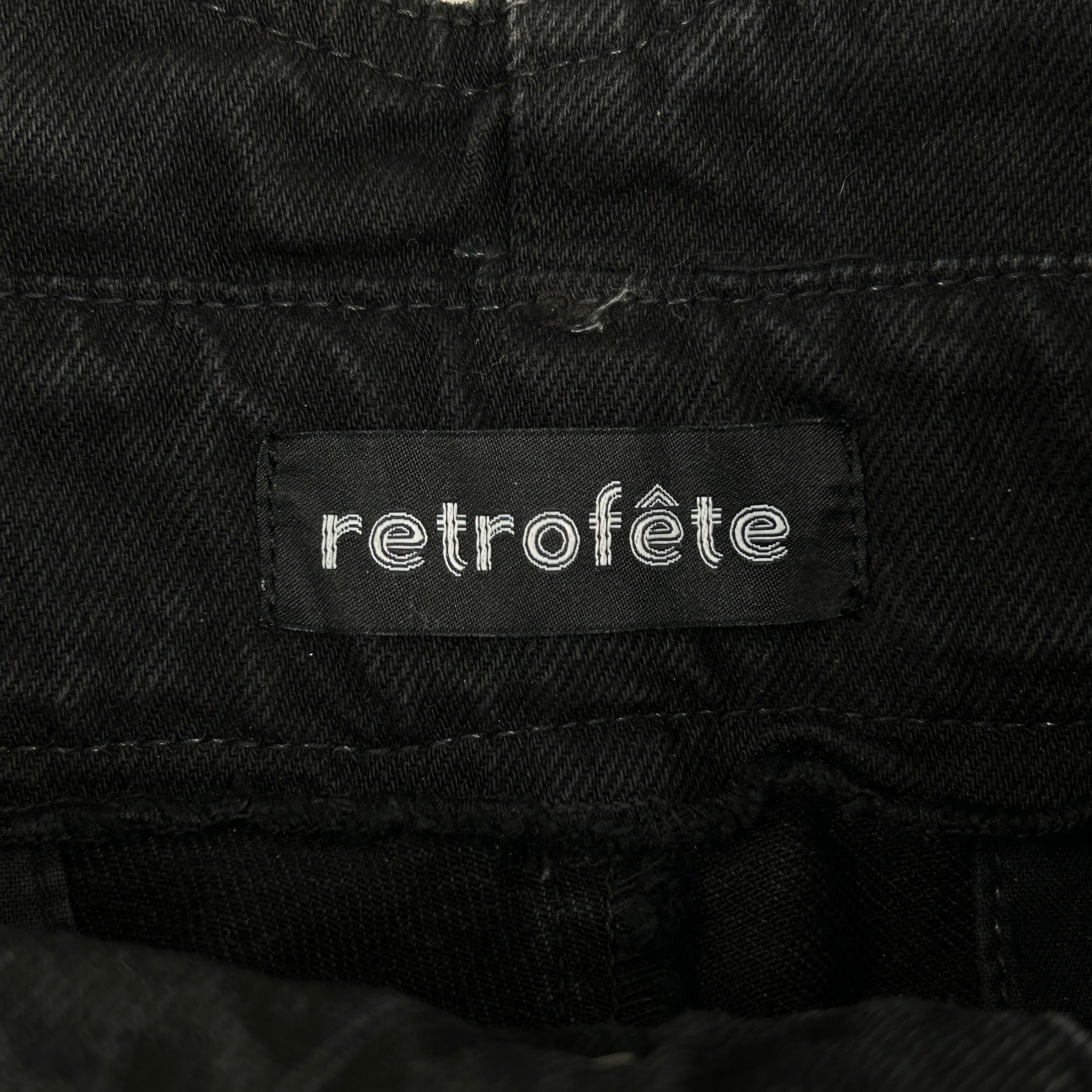 RETROFETE Black Aged Denim Pants