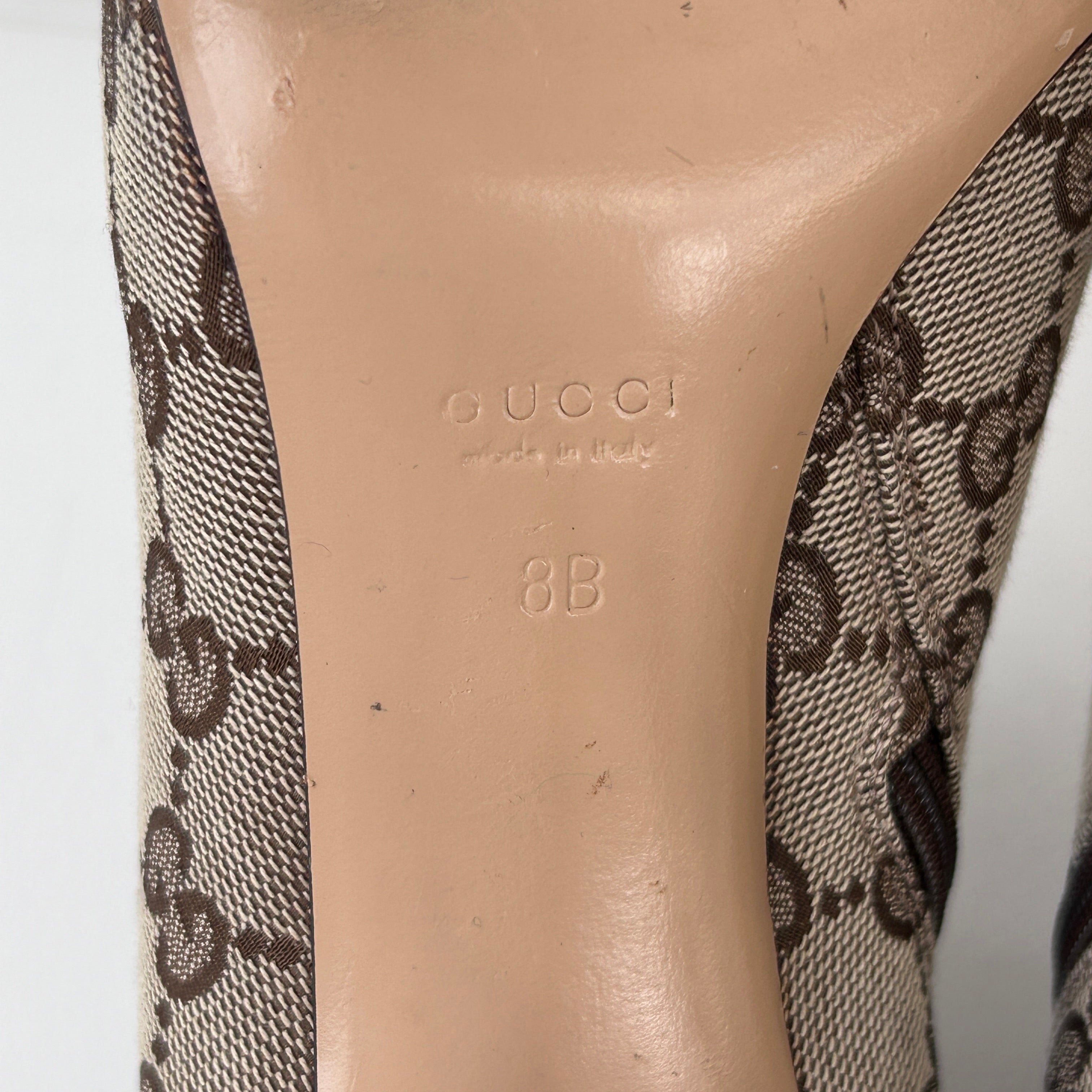 GG Monogram Canvas Stiletto Ankle Boots