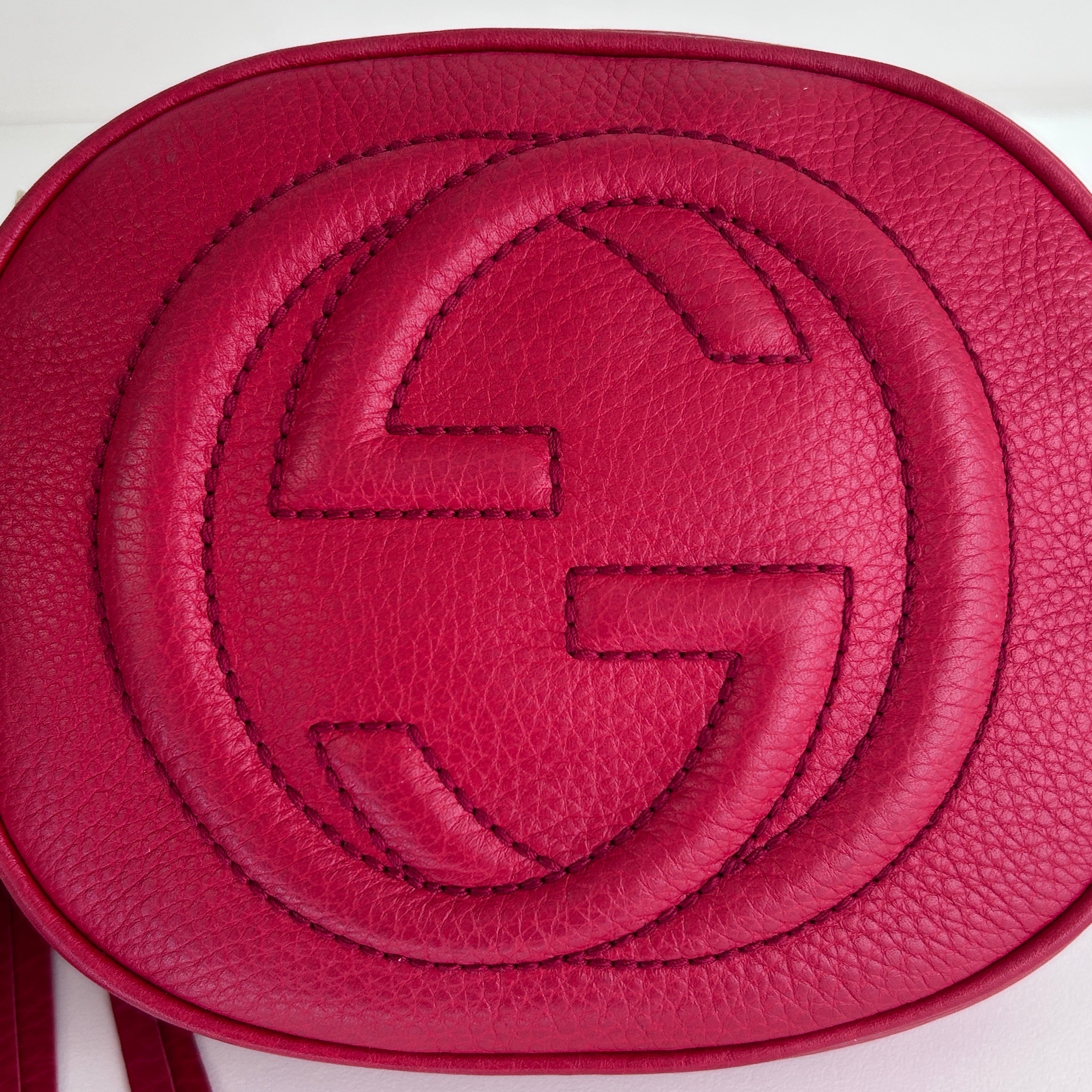 Red Mini Soho Chain Crossbody Bag w/GHW