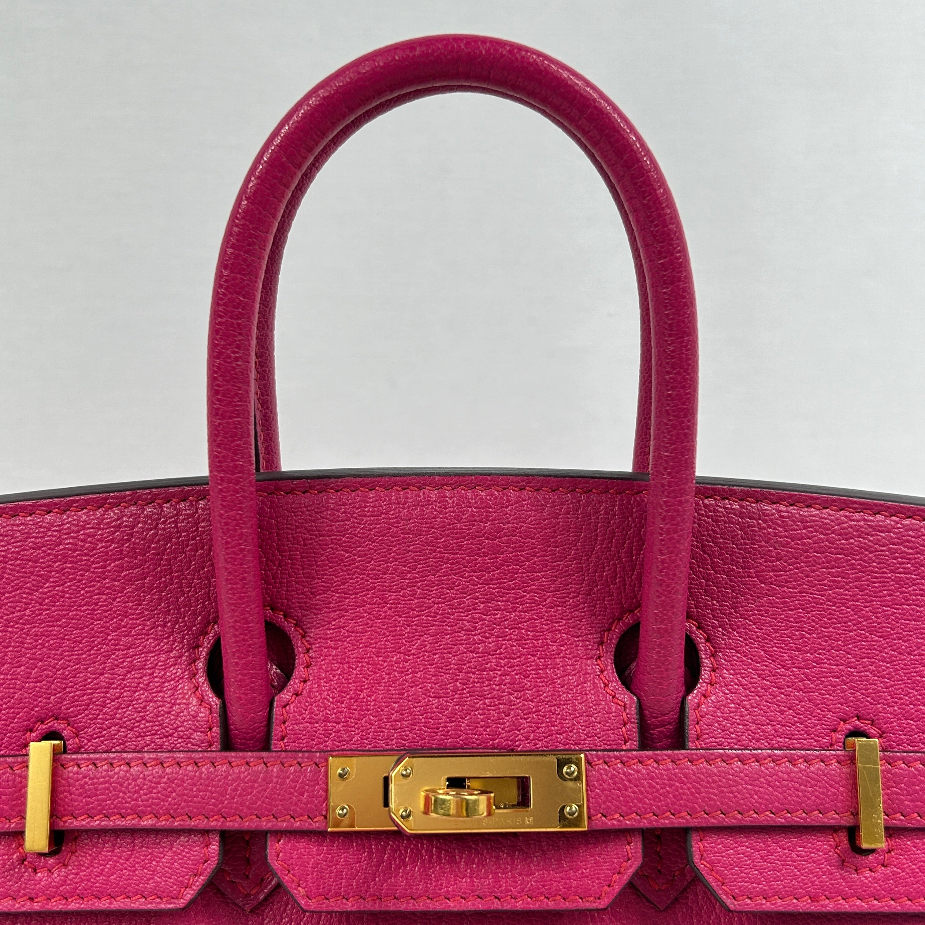 Rose Shocking Chevre Leather Birkin 25 W/GHW